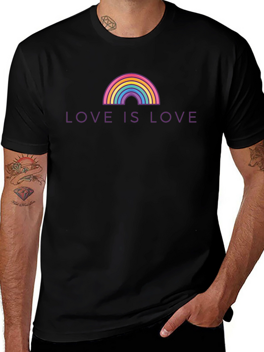 Love is Love LGBTQ+ Rainbow Graphic T-Shirt