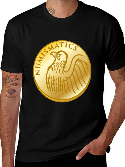Numismatics Eagle Gold Coin Graphic Tee - Black