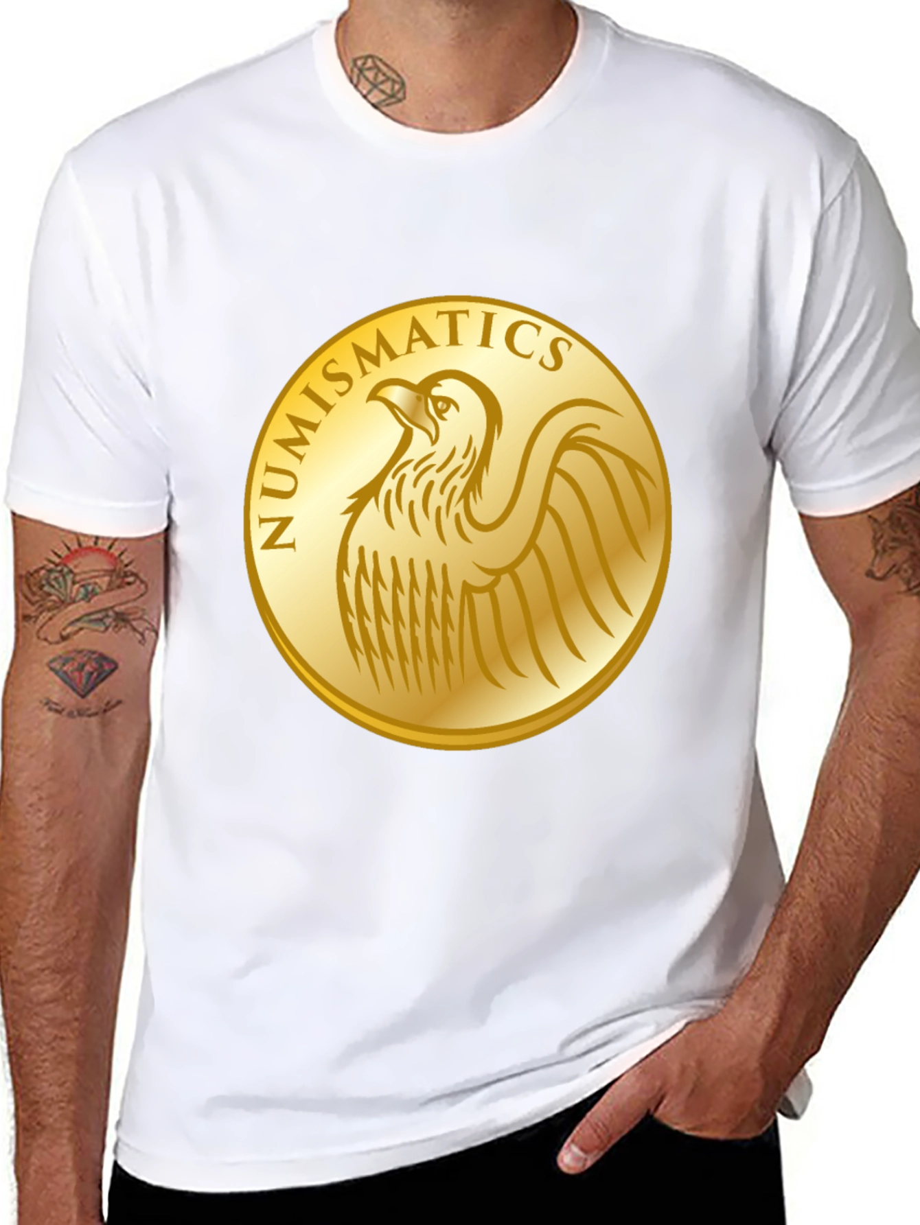 Numismatics Eagle Gold Coin Graphic Tee - Black
