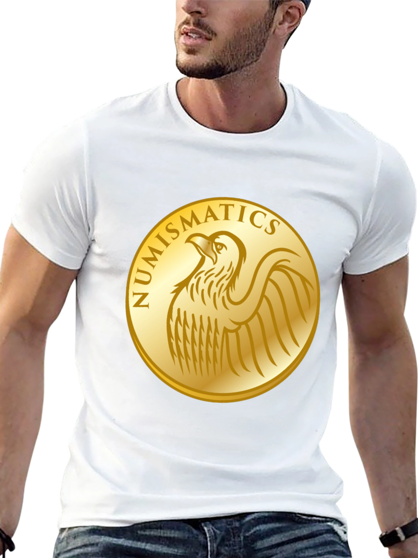 Numismatics Eagle Gold Coin Graphic Tee - Black
