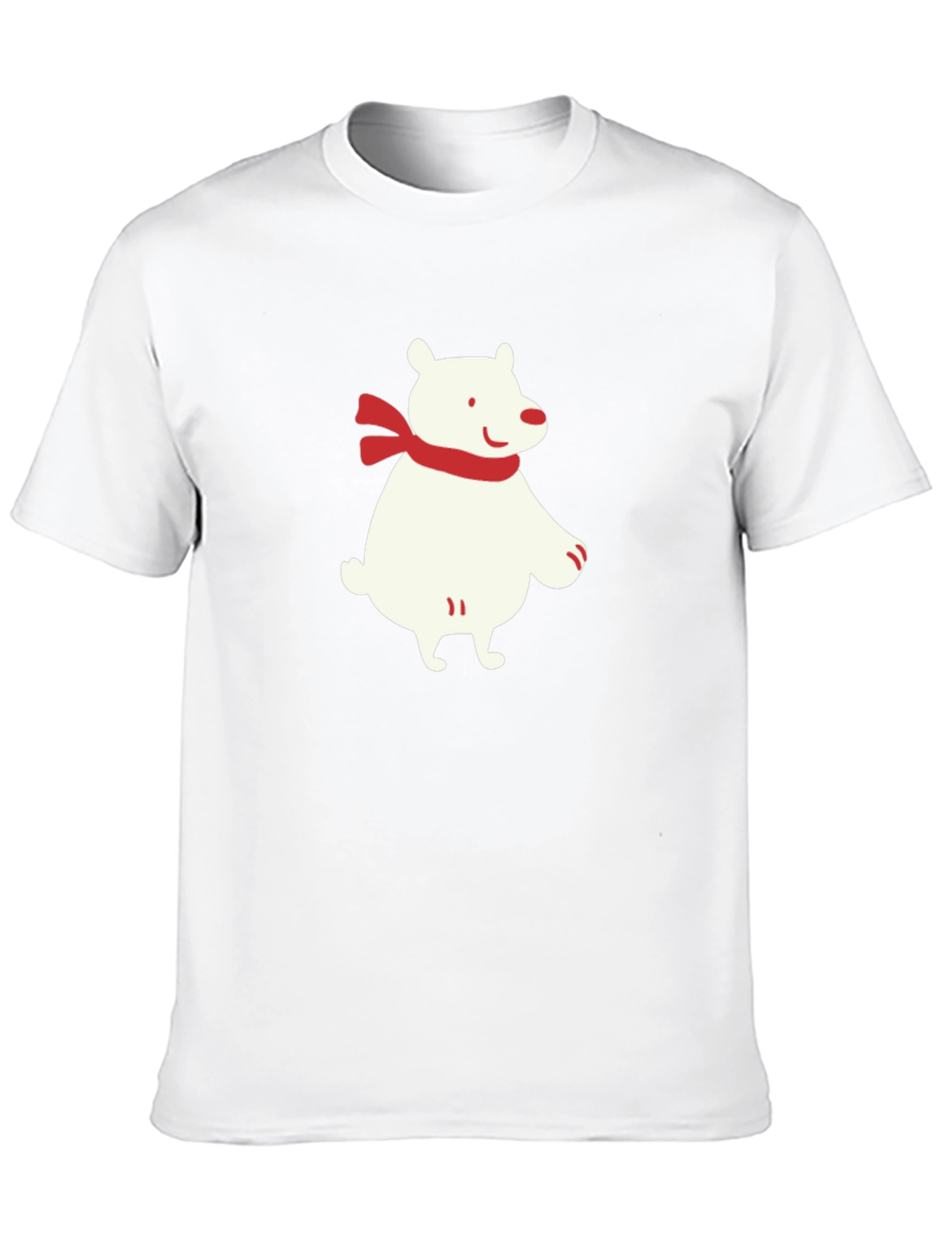 Polar Bear Scarf Graphic Black T-Shirt