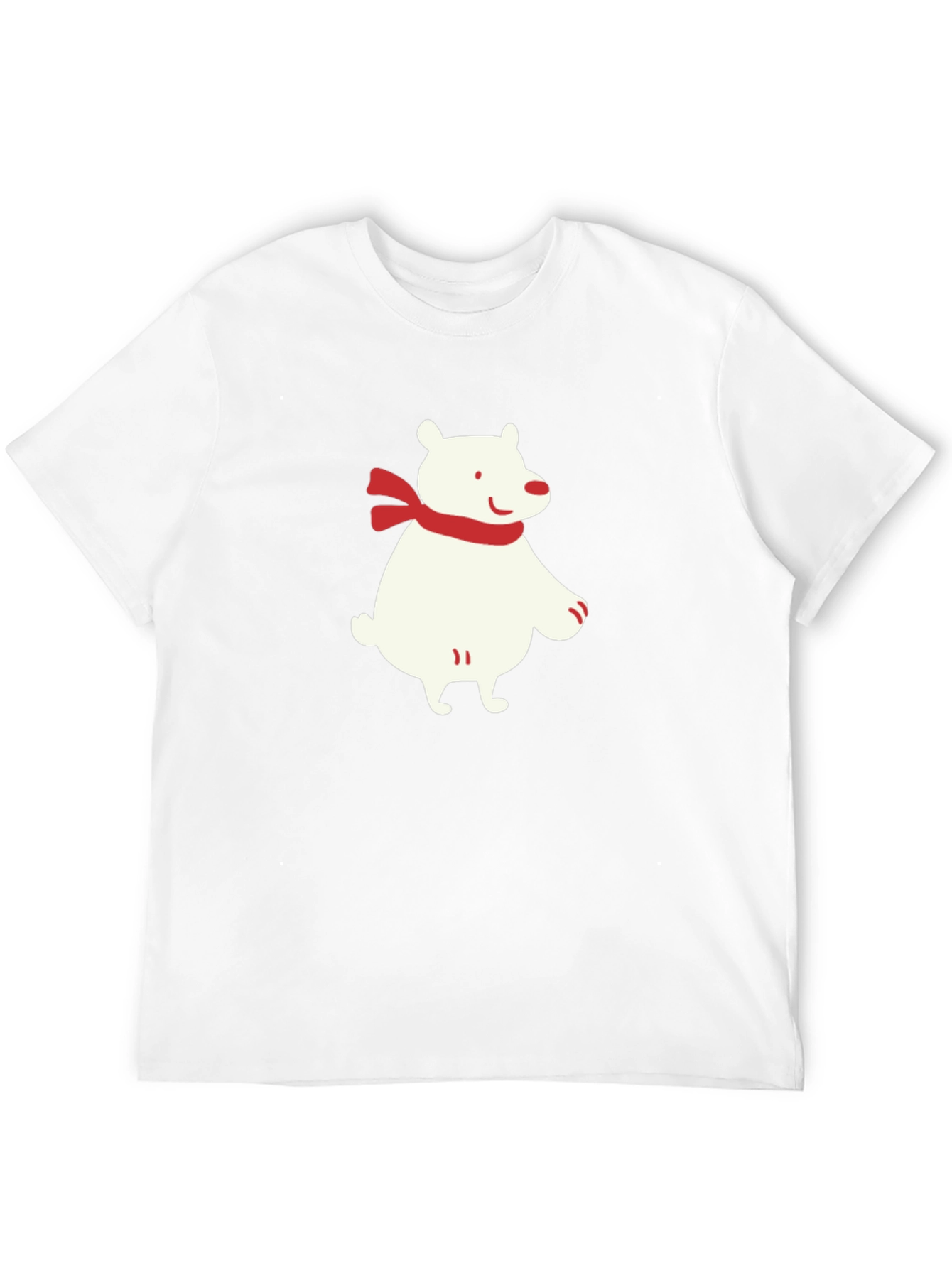 Polar Bear Scarf Graphic Black T-Shirt