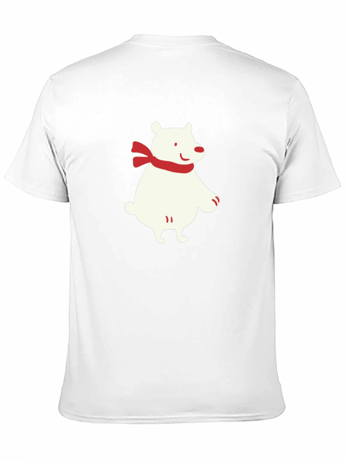 Polar Bear Scarf Graphic Black T-Shirt