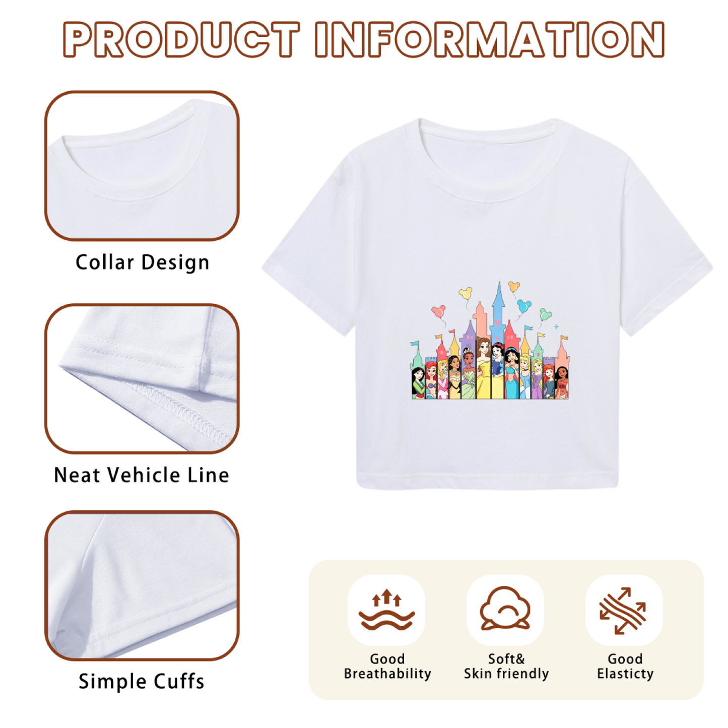 Magical Disney Princess Castle Christmas Festive Women Cropped T?Shirt