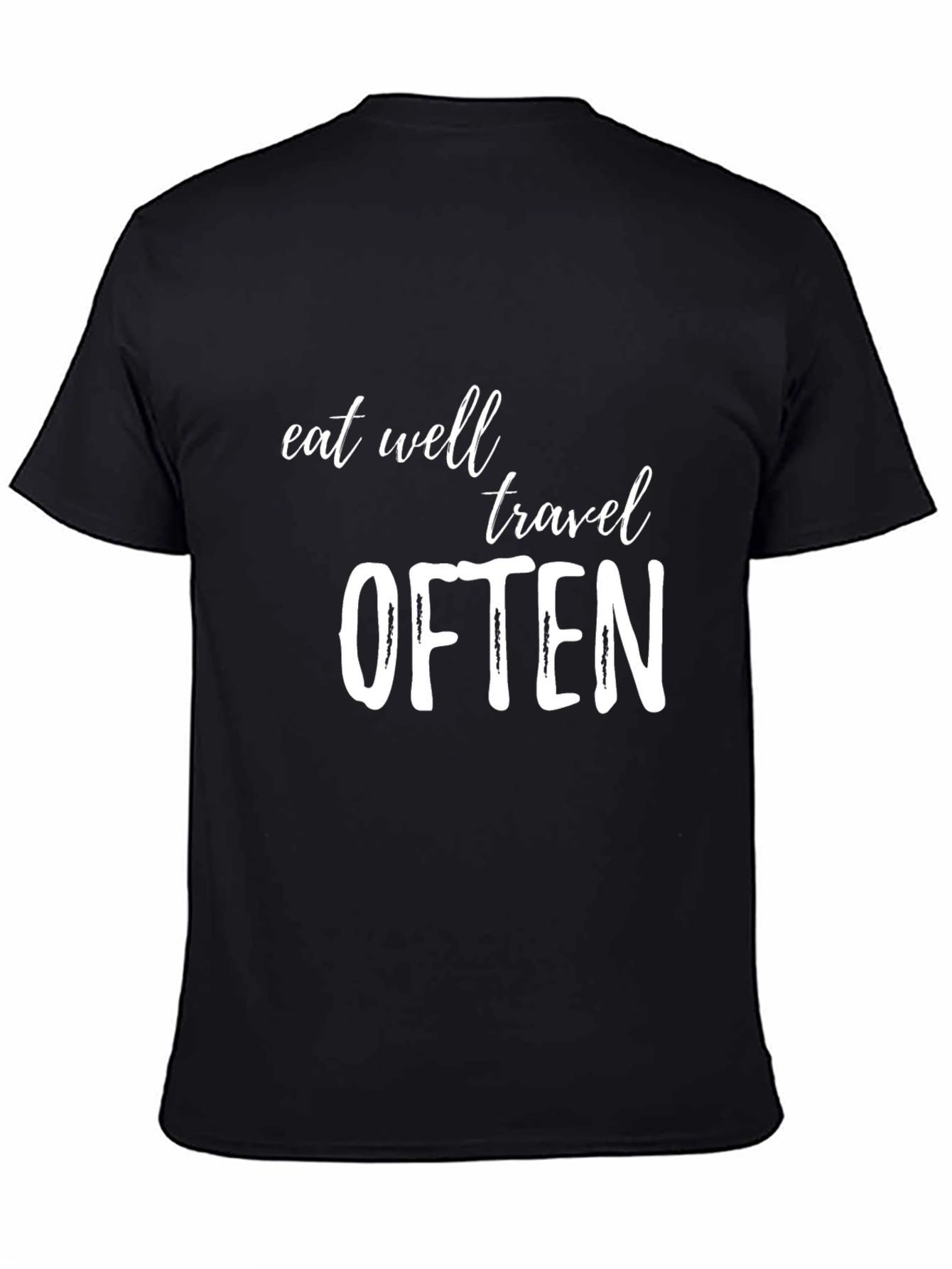 Eat Well Travel Often Graphic Tee - Black