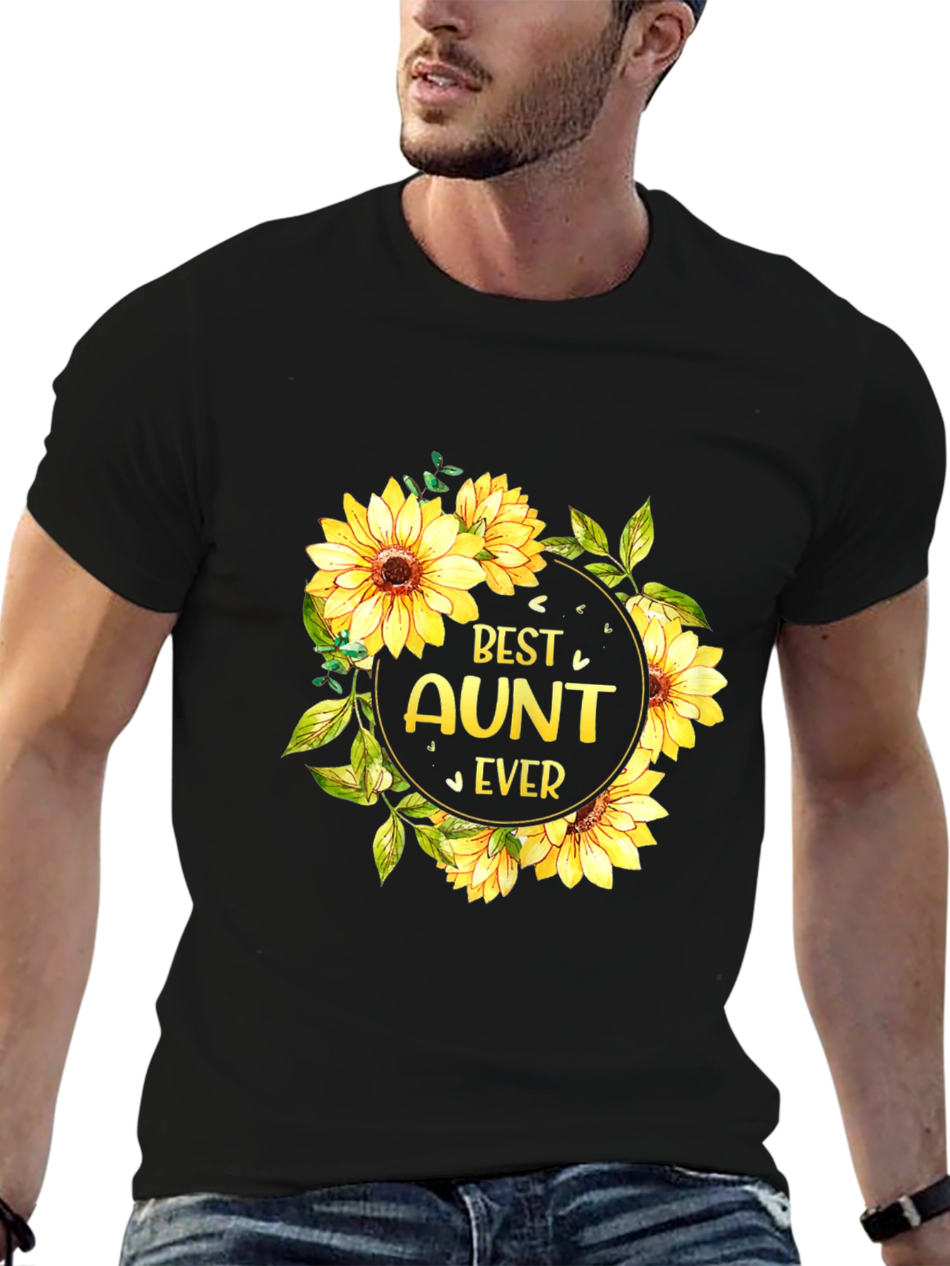 Best Aunt Ever Sunflower Graphic T-Shirt