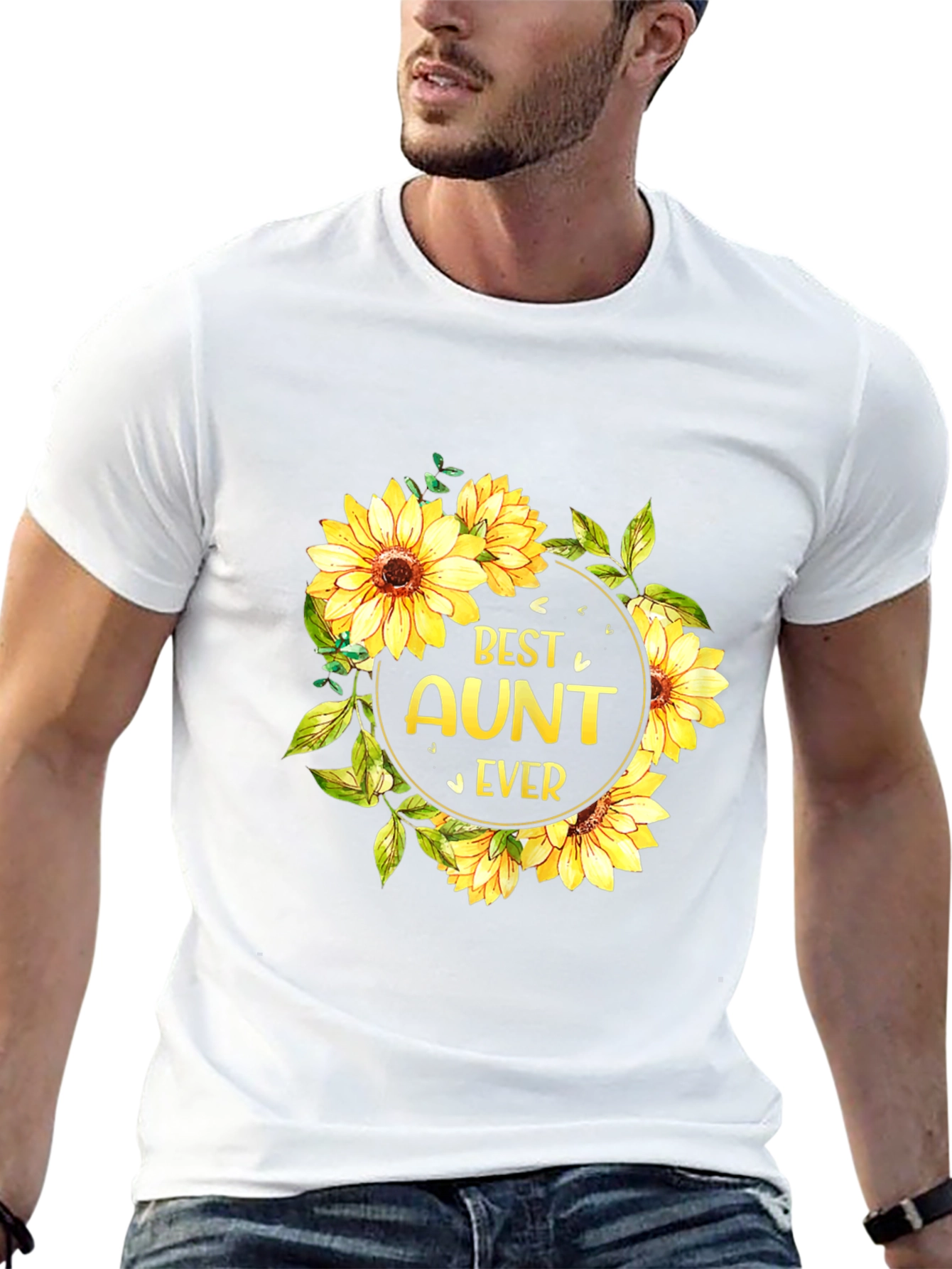 Best Aunt Ever Sunflower Graphic T-Shirt