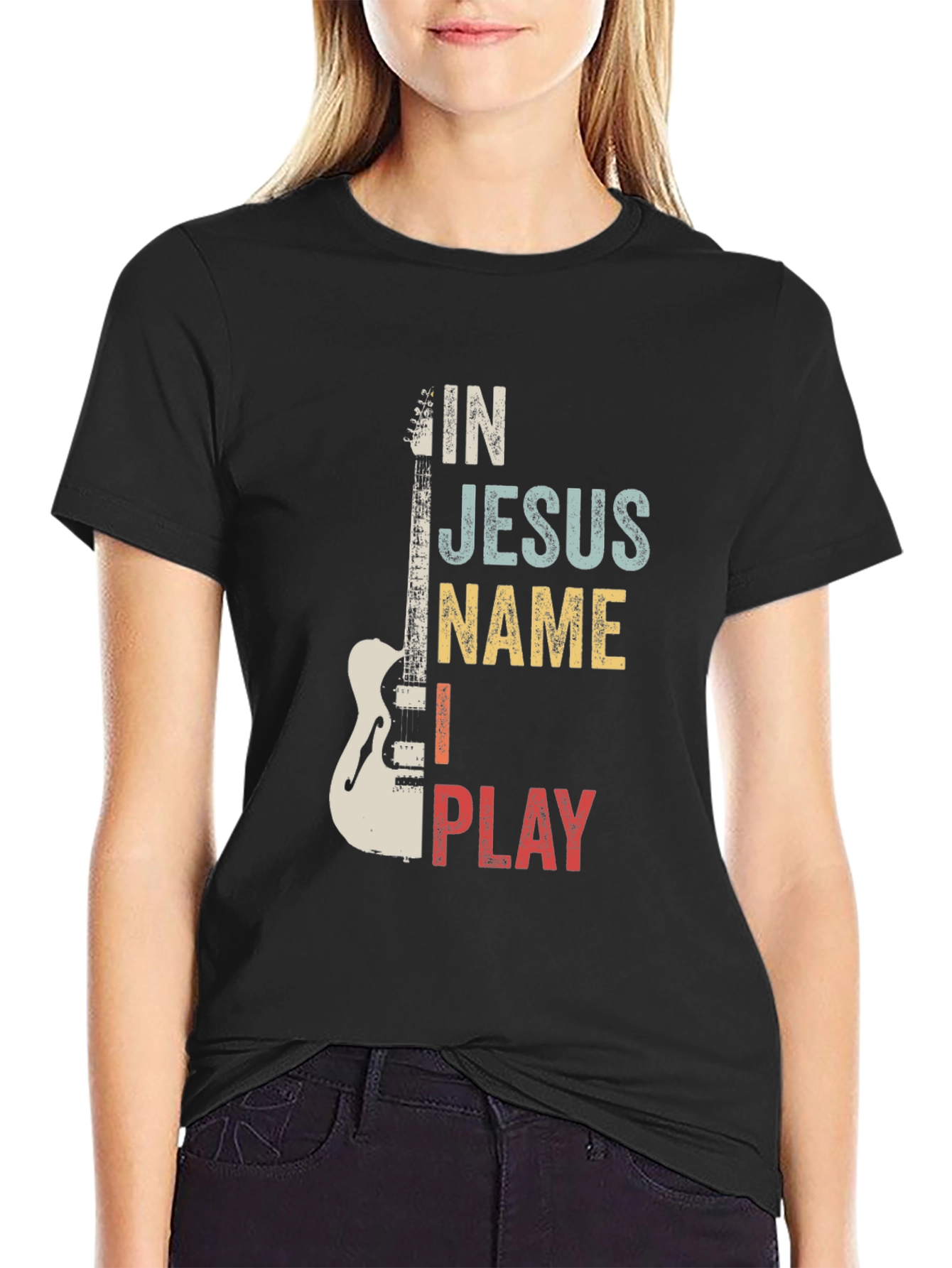 In Jesus Name I Play Guitar T-Shirt