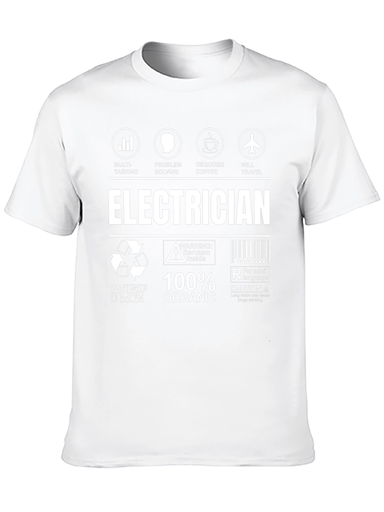 Electrician T-Shirt: Multi-Tasking Coffee Travel Sarcasm