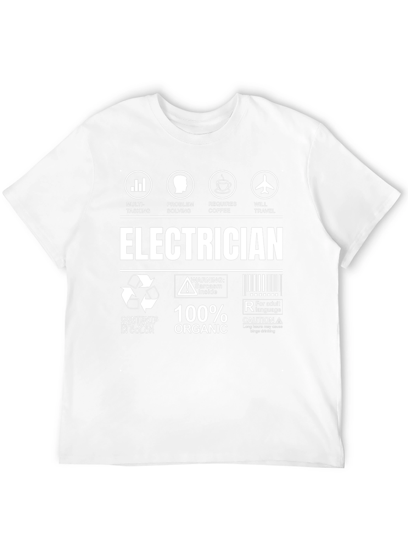 Electrician T-Shirt: Multi-Tasking Coffee Travel Sarcasm