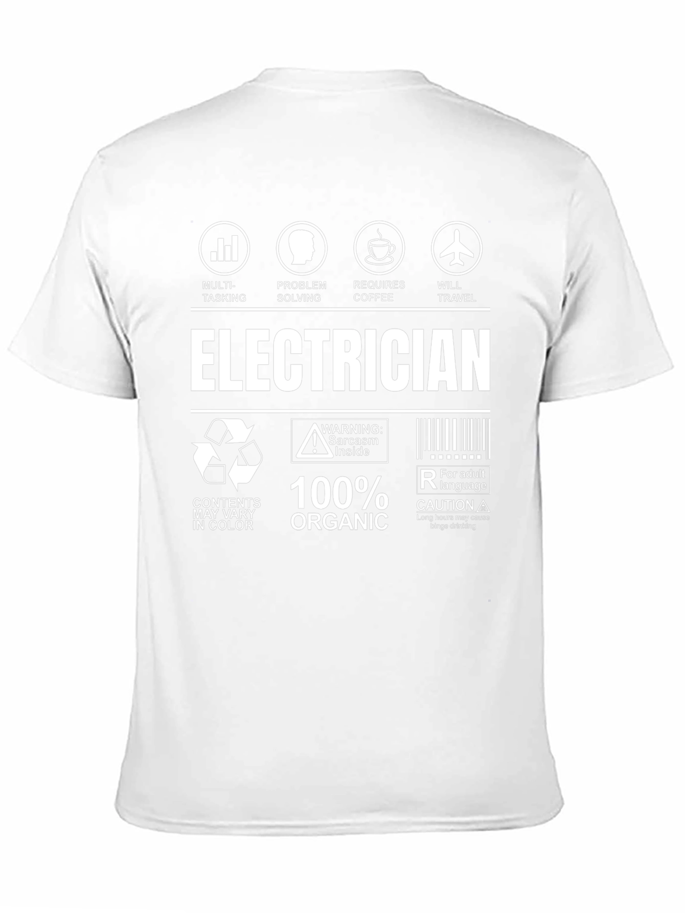 Electrician T-Shirt: Multi-Tasking Coffee Travel Sarcasm