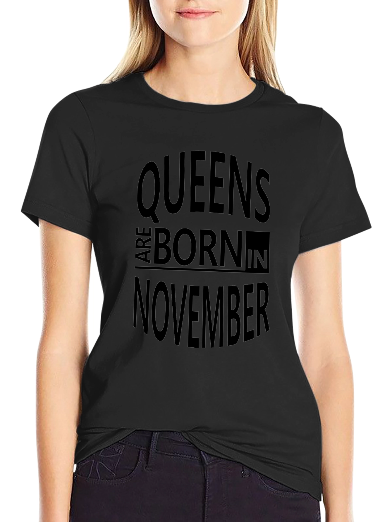 Queens Born in November Black T-Shirt
