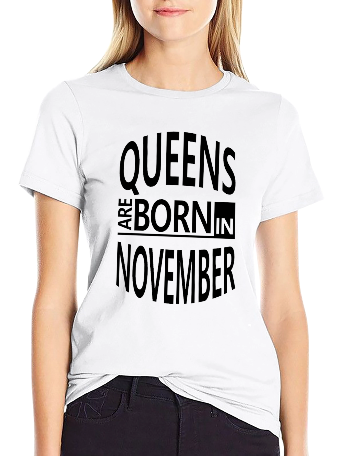 Queens Born in November Black T-Shirt