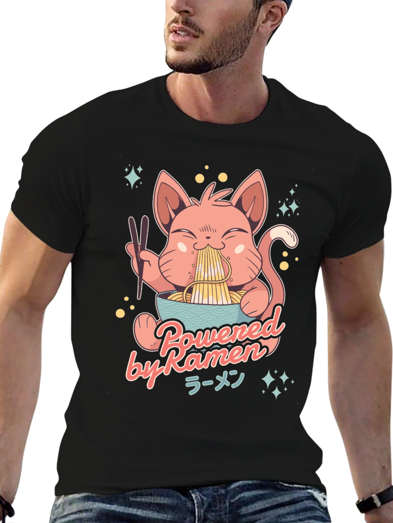Ramen Cat Graphic T-Shirt