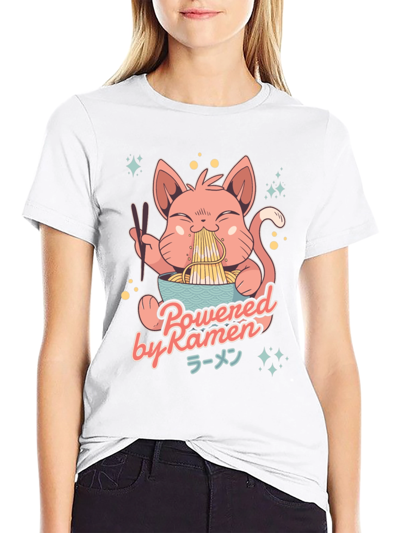 Ramen Cat Graphic T-Shirt