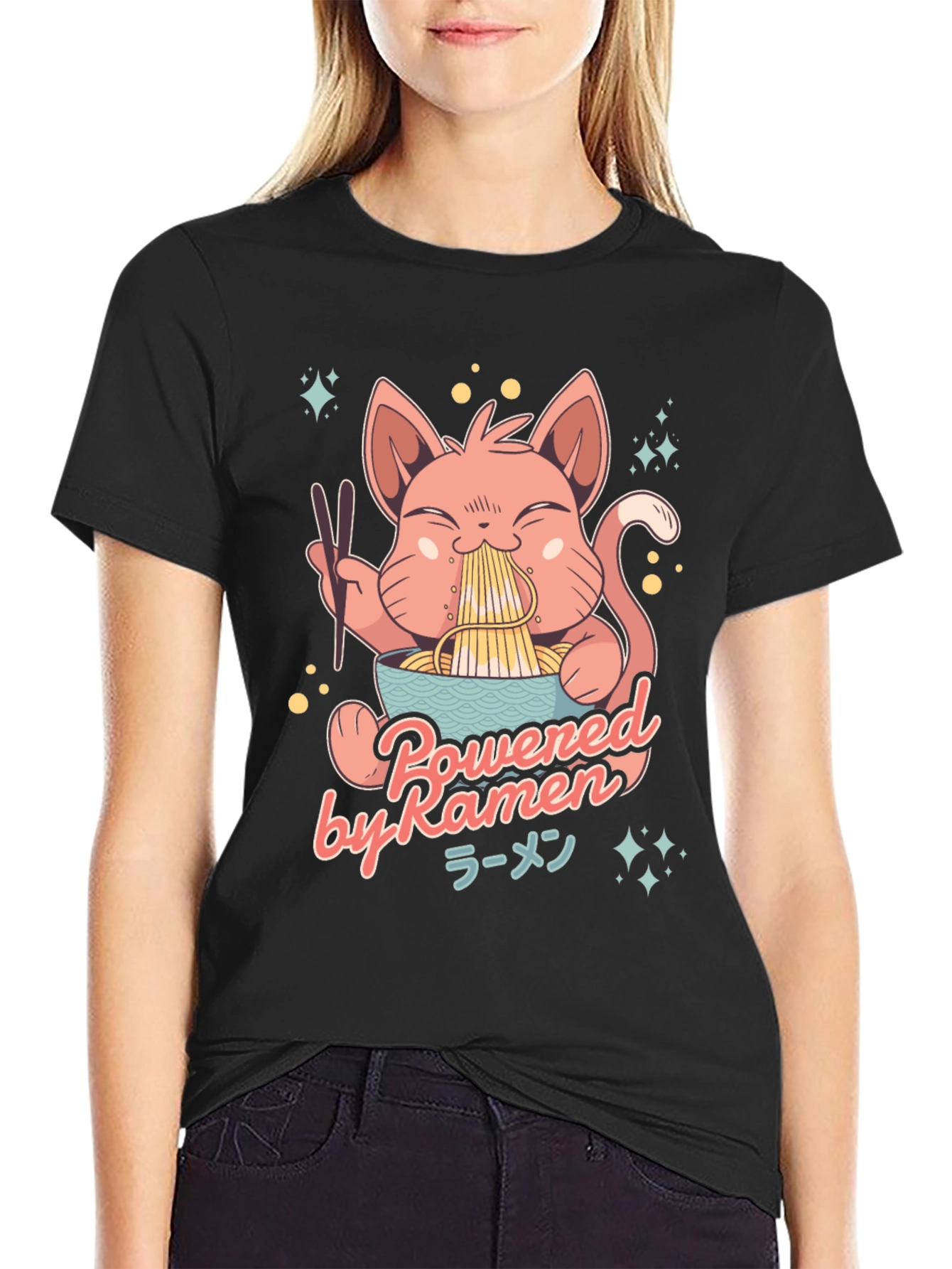 Ramen Cat Graphic T-Shirt