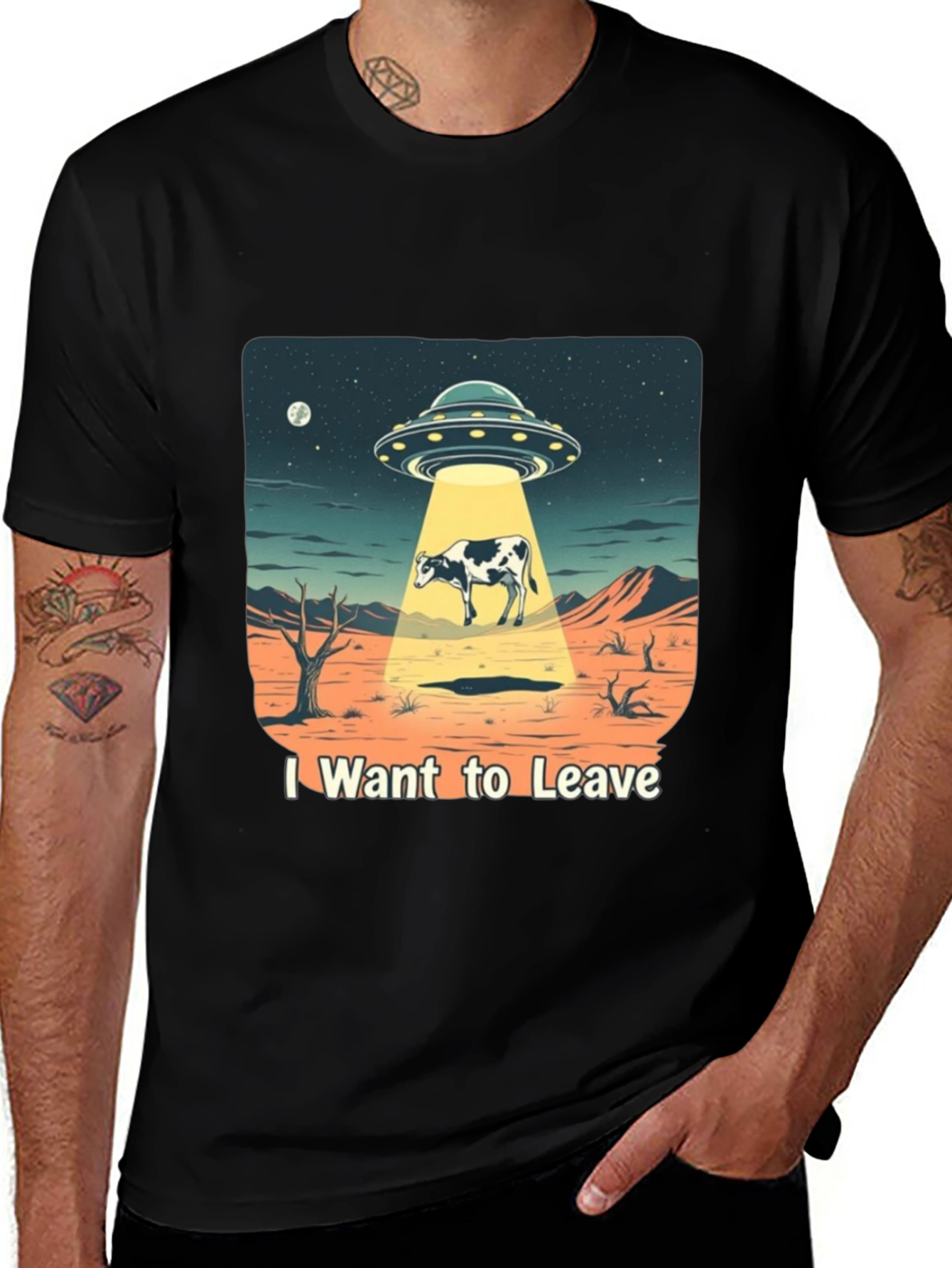 I Want to Leave Alien Cow T-Shirt