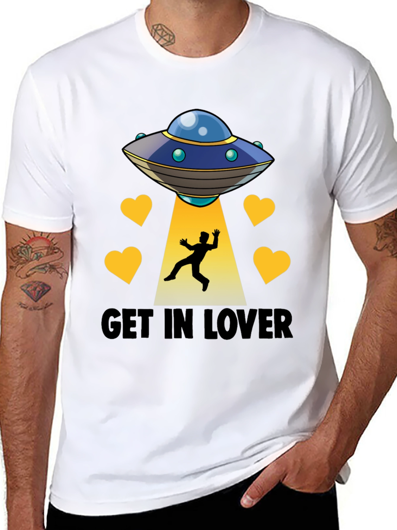 Get In Lover UFO Abduction Graphic Tee