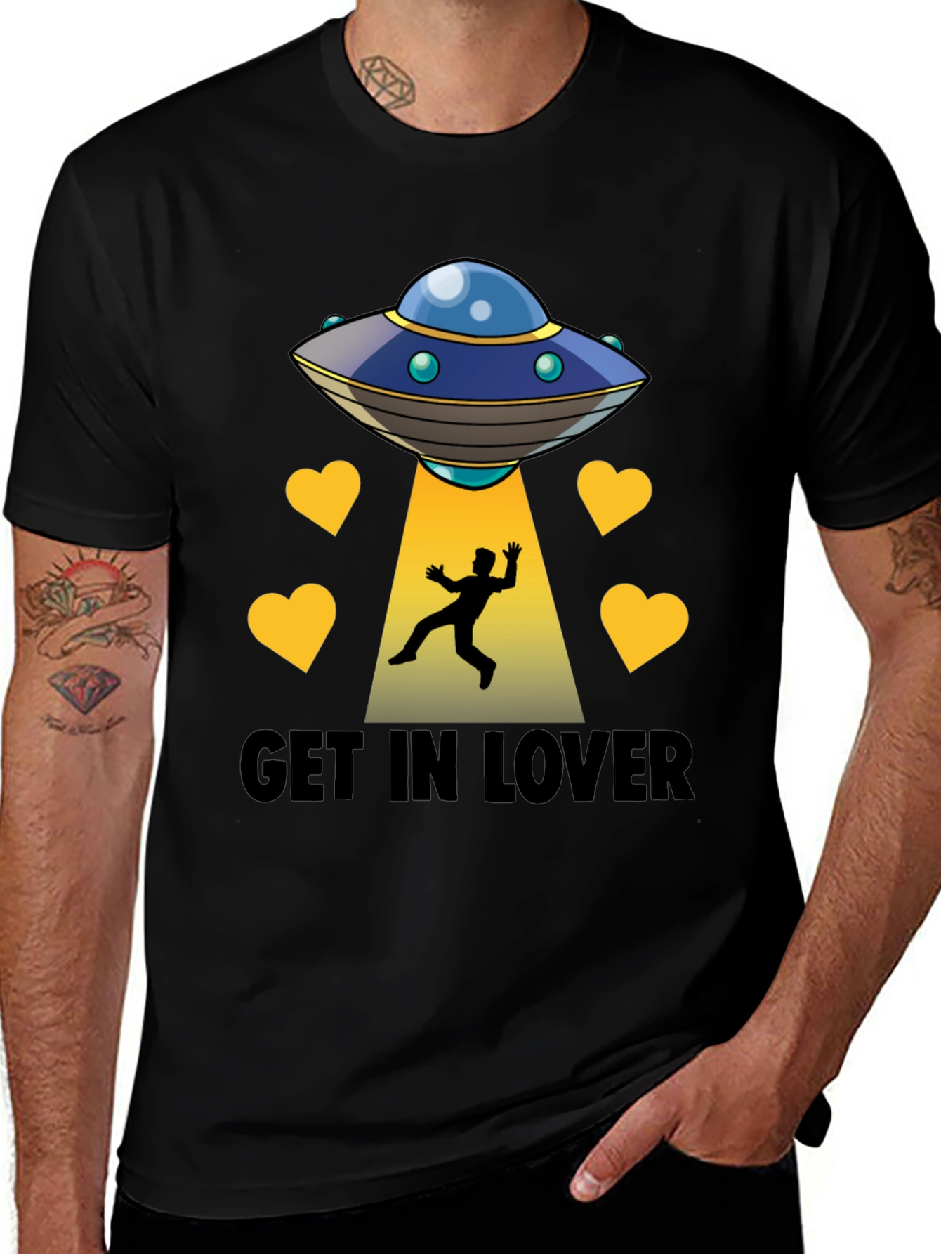 Get In Lover UFO Abduction Graphic Tee
