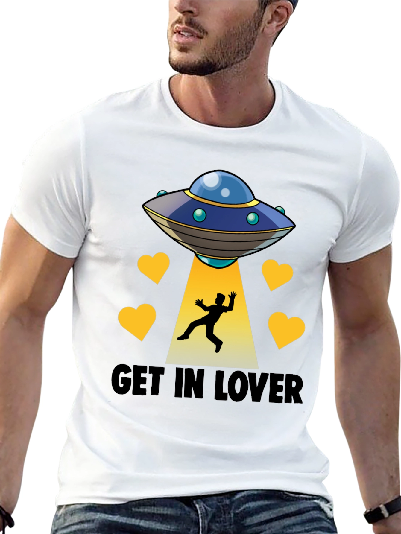 Get In Lover UFO Abduction Graphic Tee