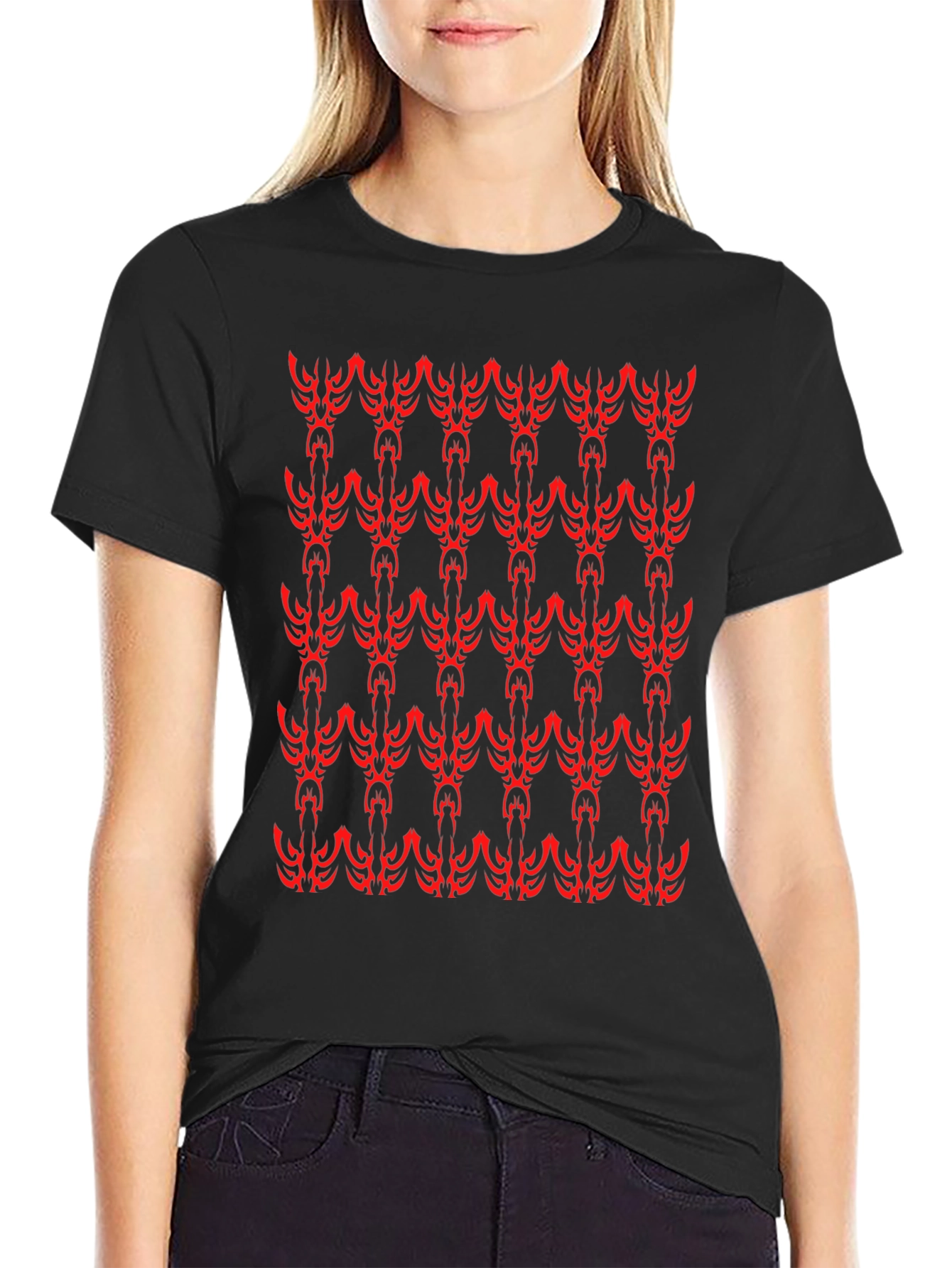 Bold Pattern Black T-Shirt