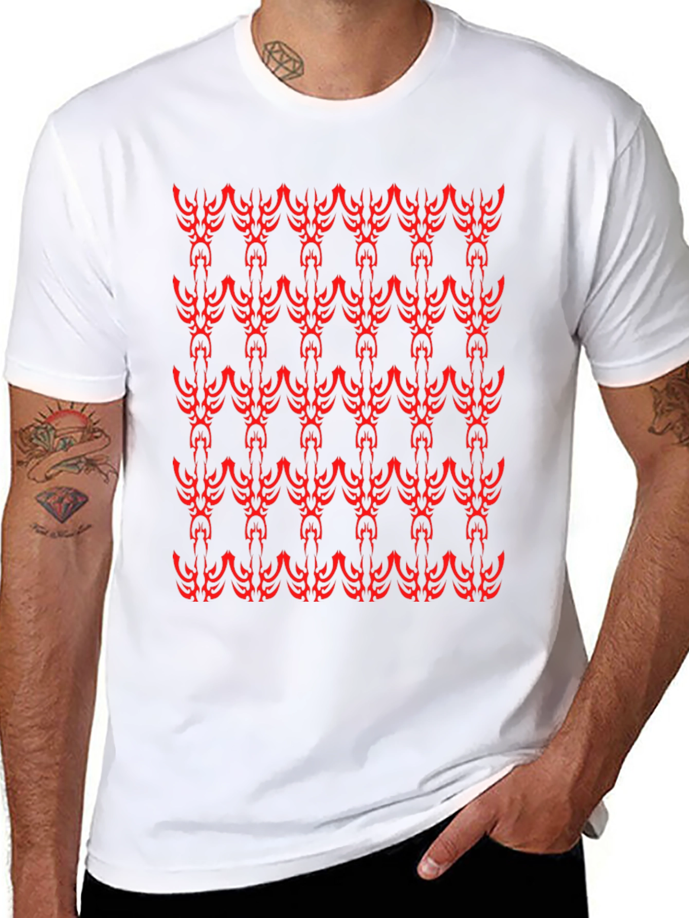 Bold Pattern Black T-Shirt
