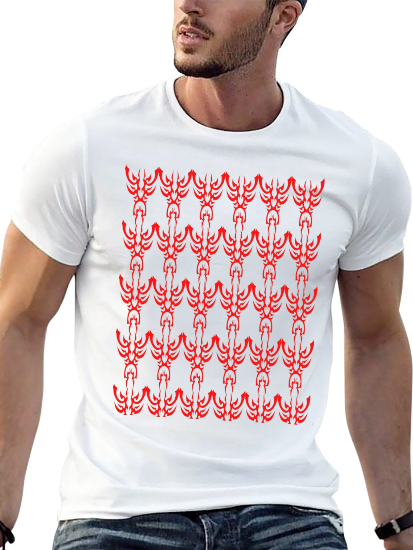 Bold Pattern Black T-Shirt