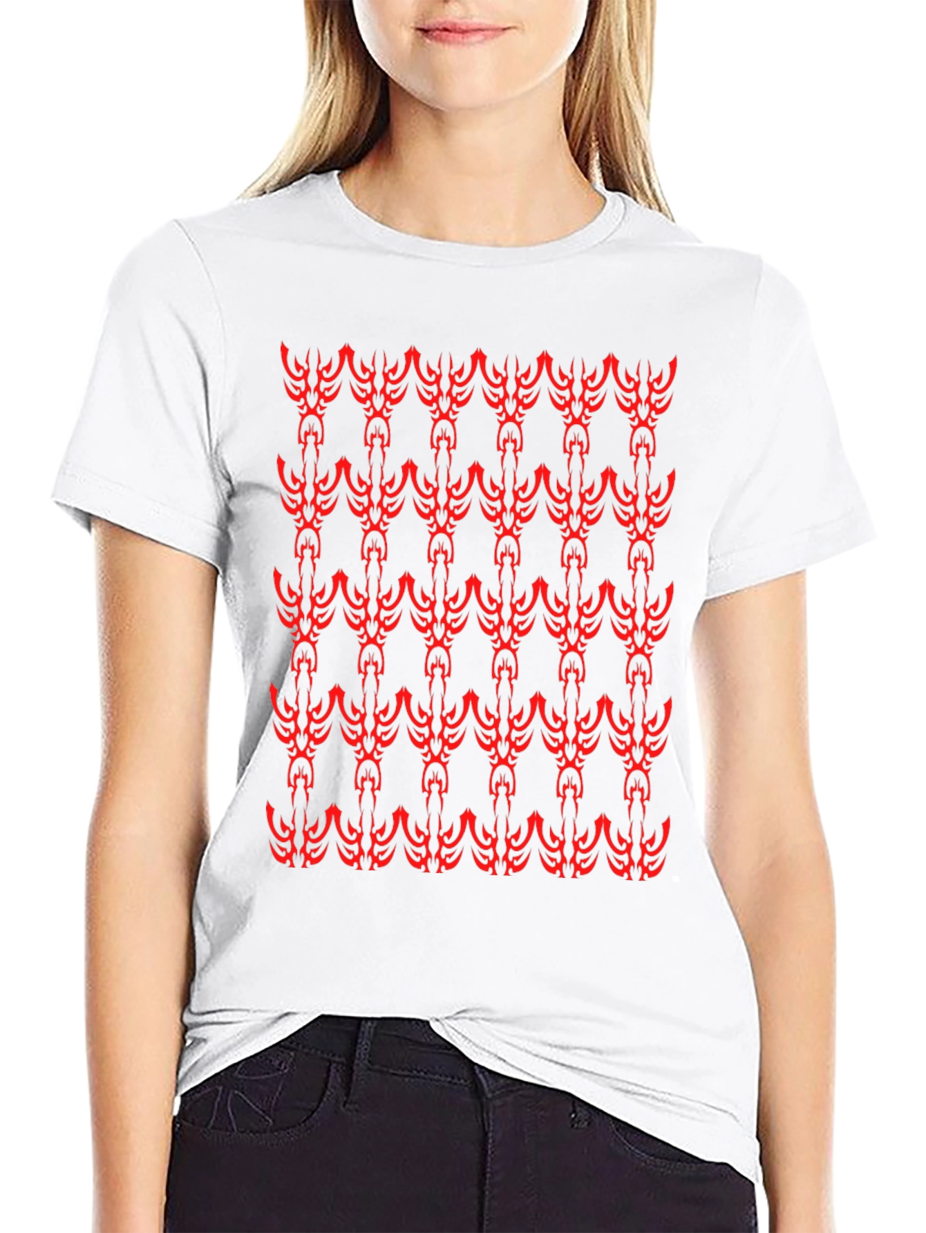 Bold Pattern Black T-Shirt