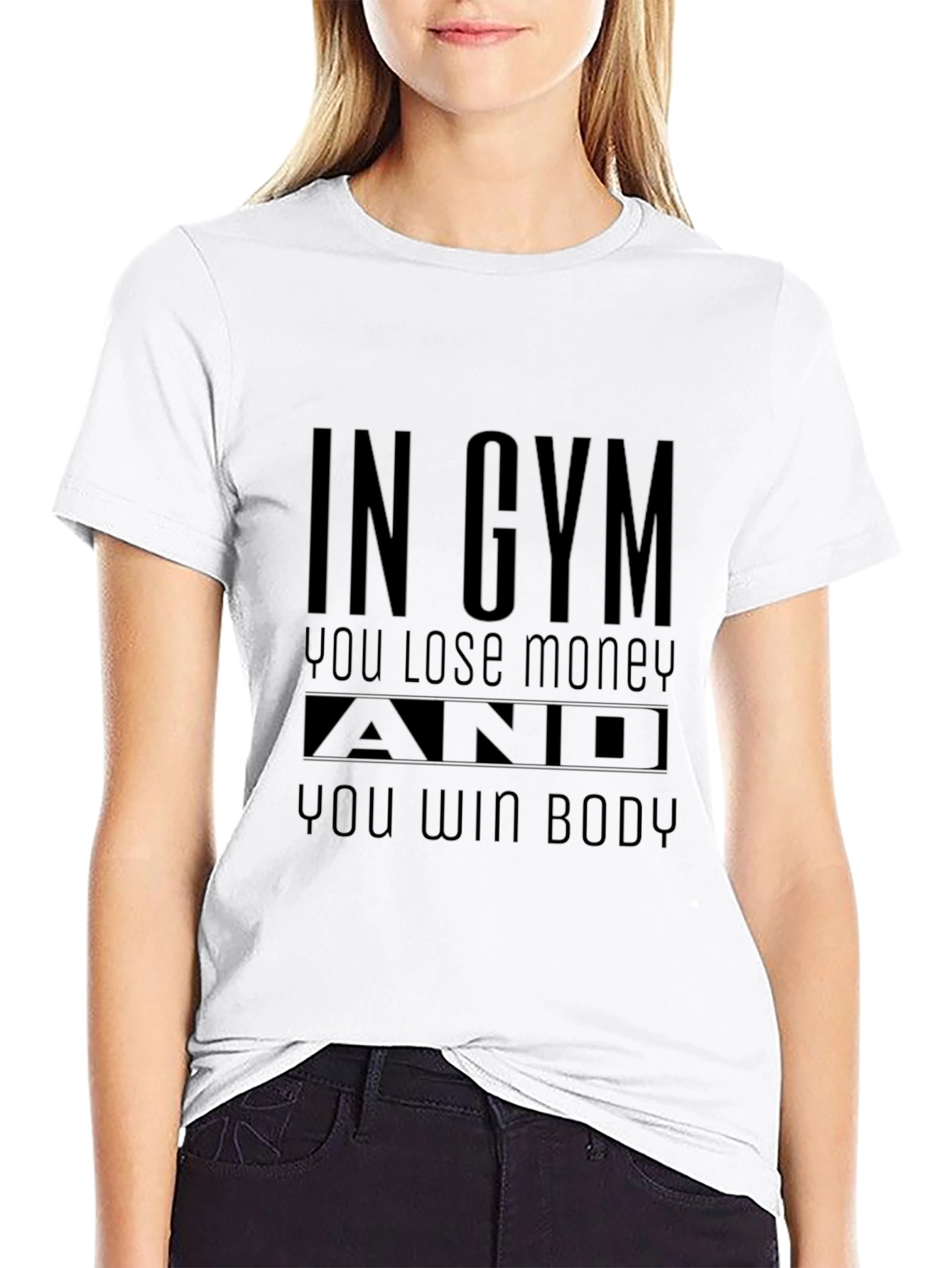 In Gym You Lose Money Win Body Black T-Shirt