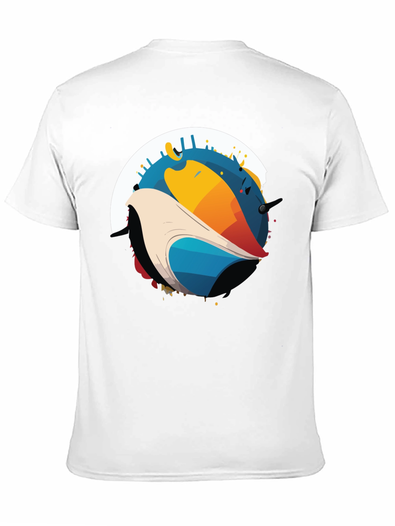 Abstract Bird Graphic Black T-Shirt