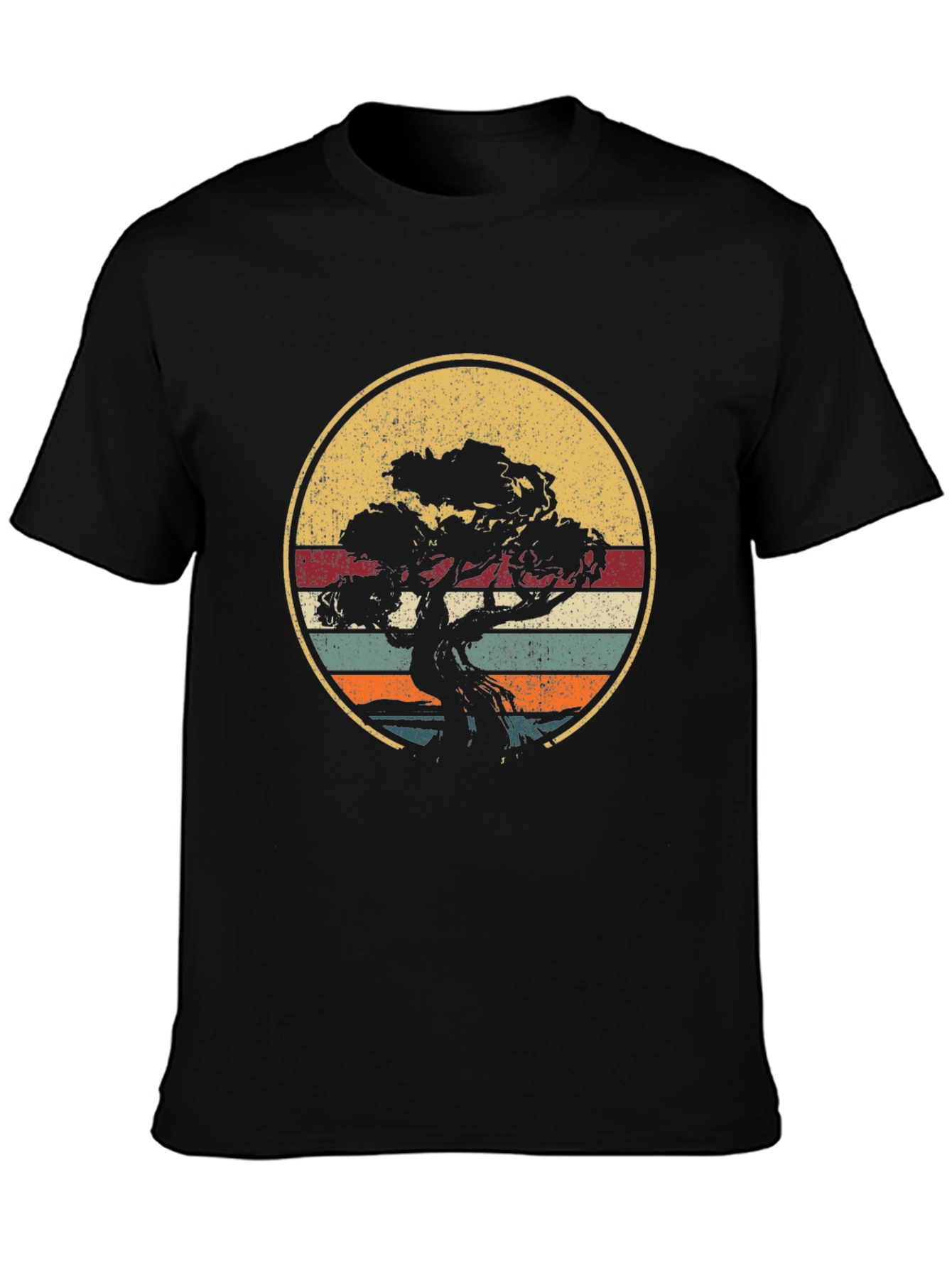 Bonsai Tree Retro Sunset T-Shirt