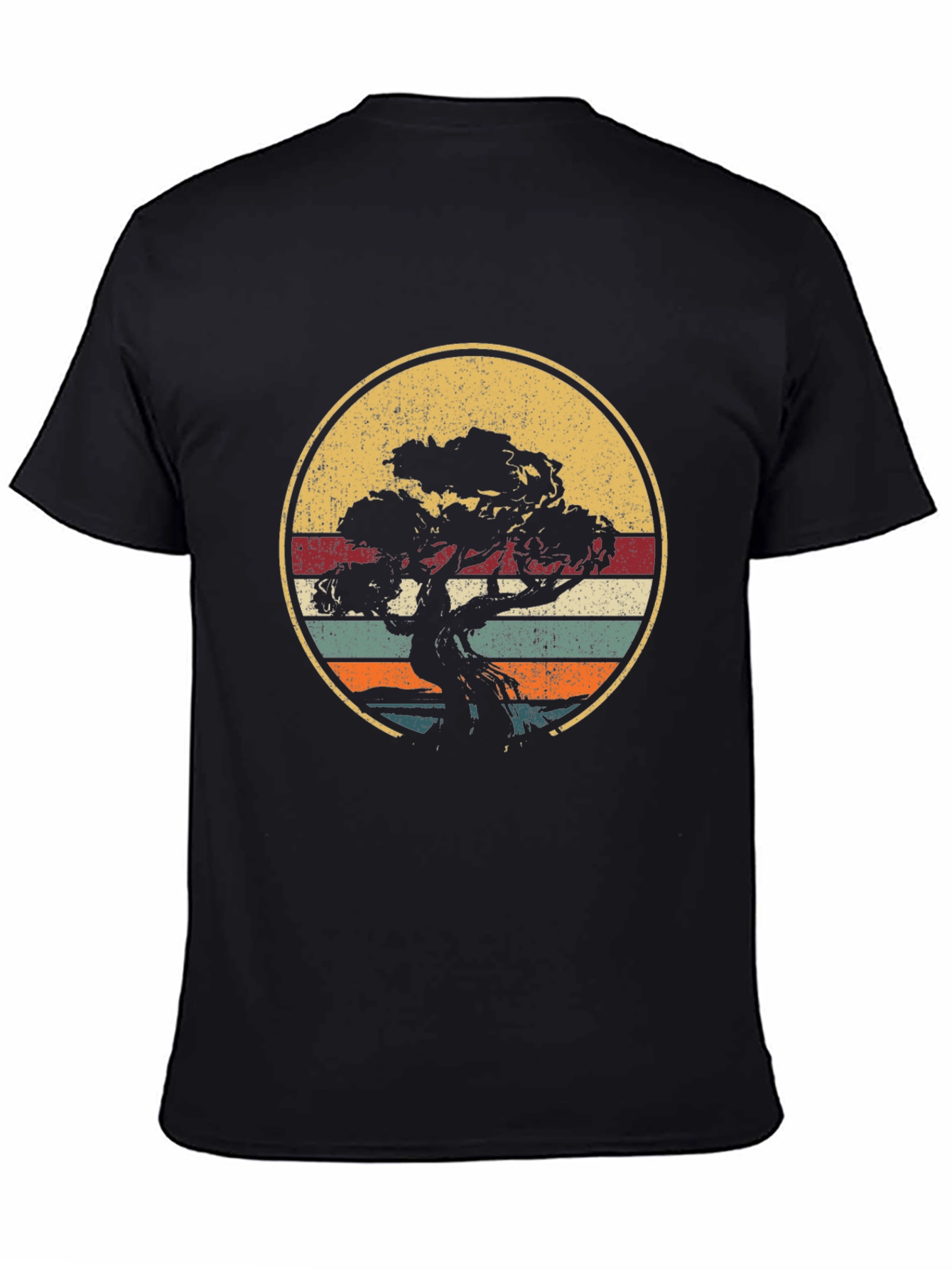 Bonsai Tree Retro Sunset T-Shirt