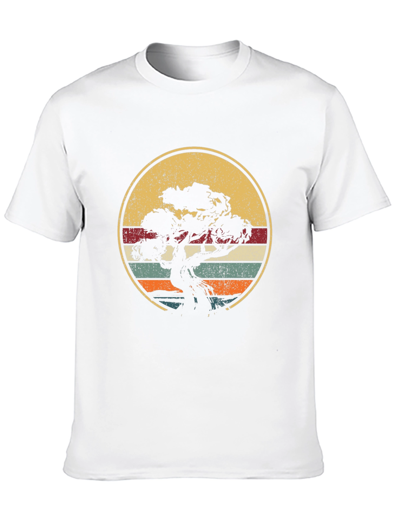 Bonsai Tree Retro Sunset T-Shirt
