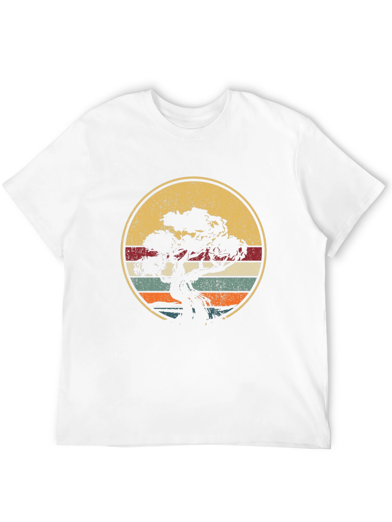 Bonsai Tree Retro Sunset T-Shirt