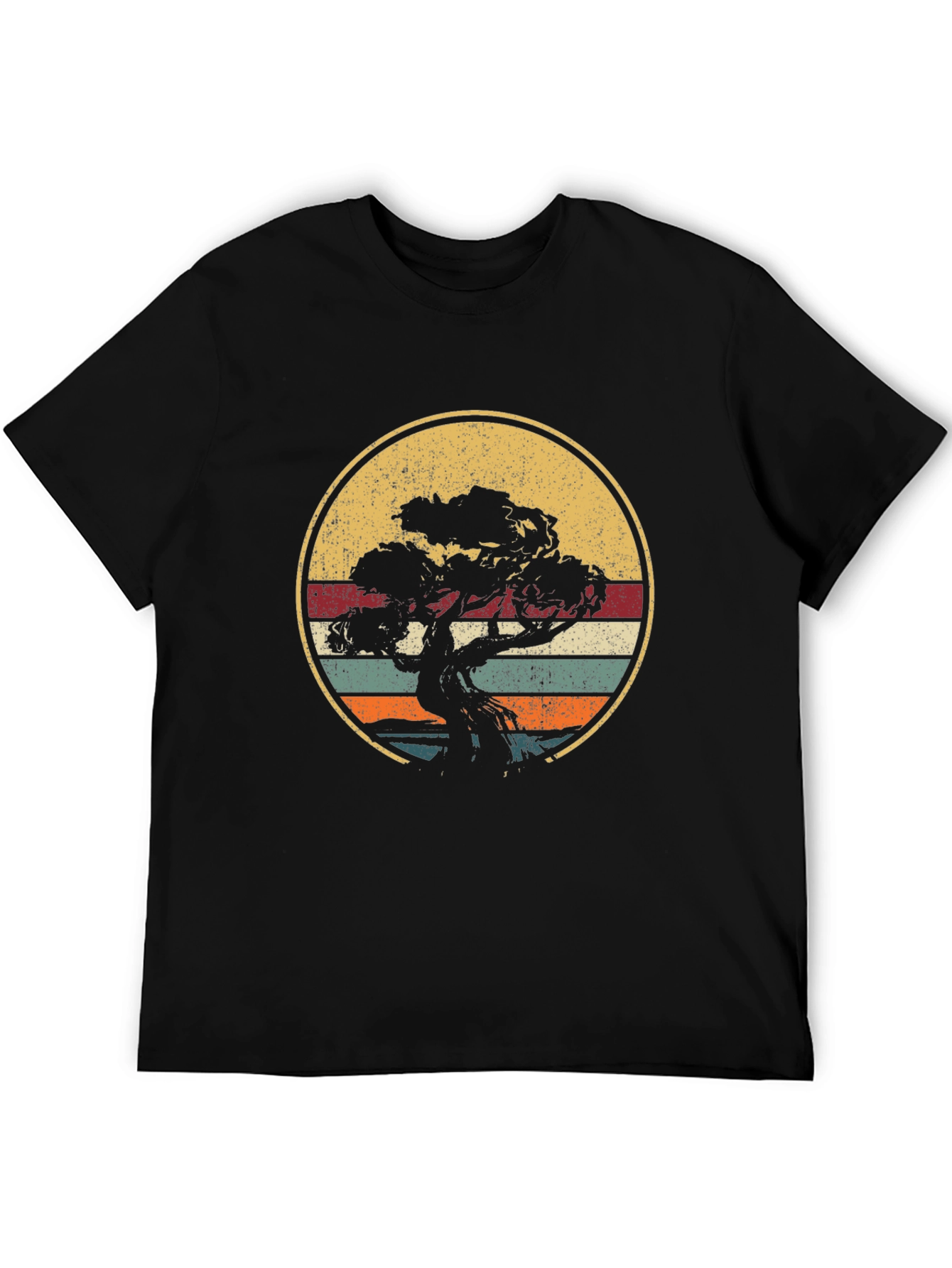 Bonsai Tree Retro Sunset T-Shirt