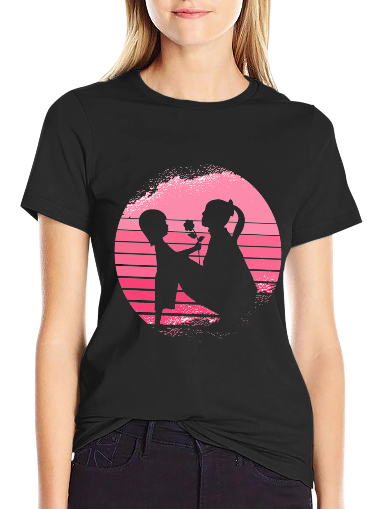 Romantic Silhouette Graphic T-Shirt