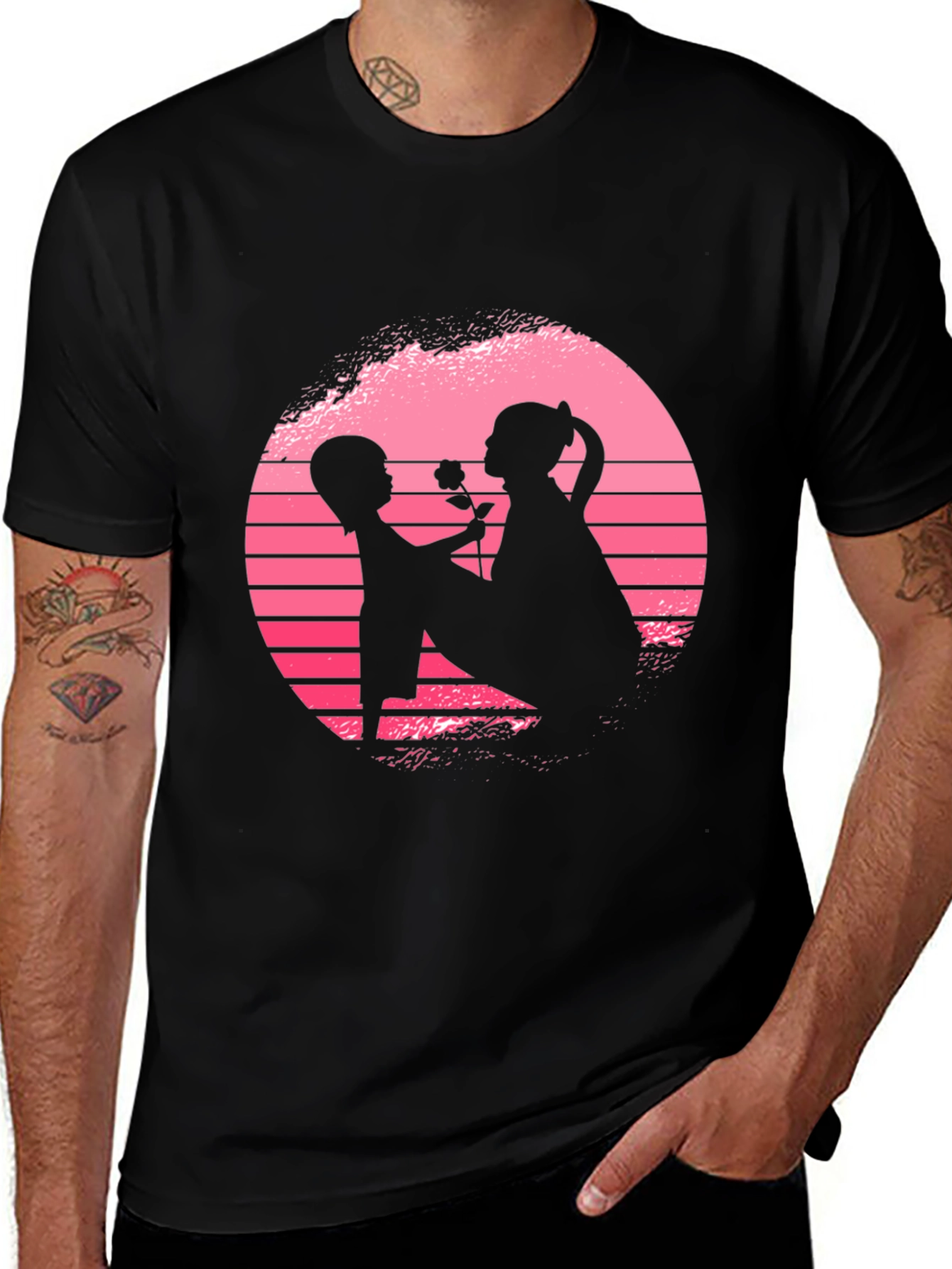 Romantic Silhouette Graphic T-Shirt