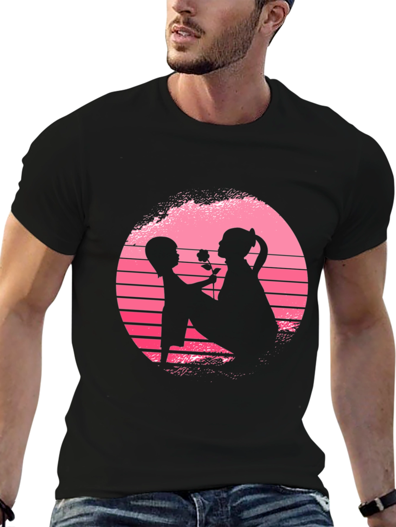 Romantic Silhouette Graphic T-Shirt