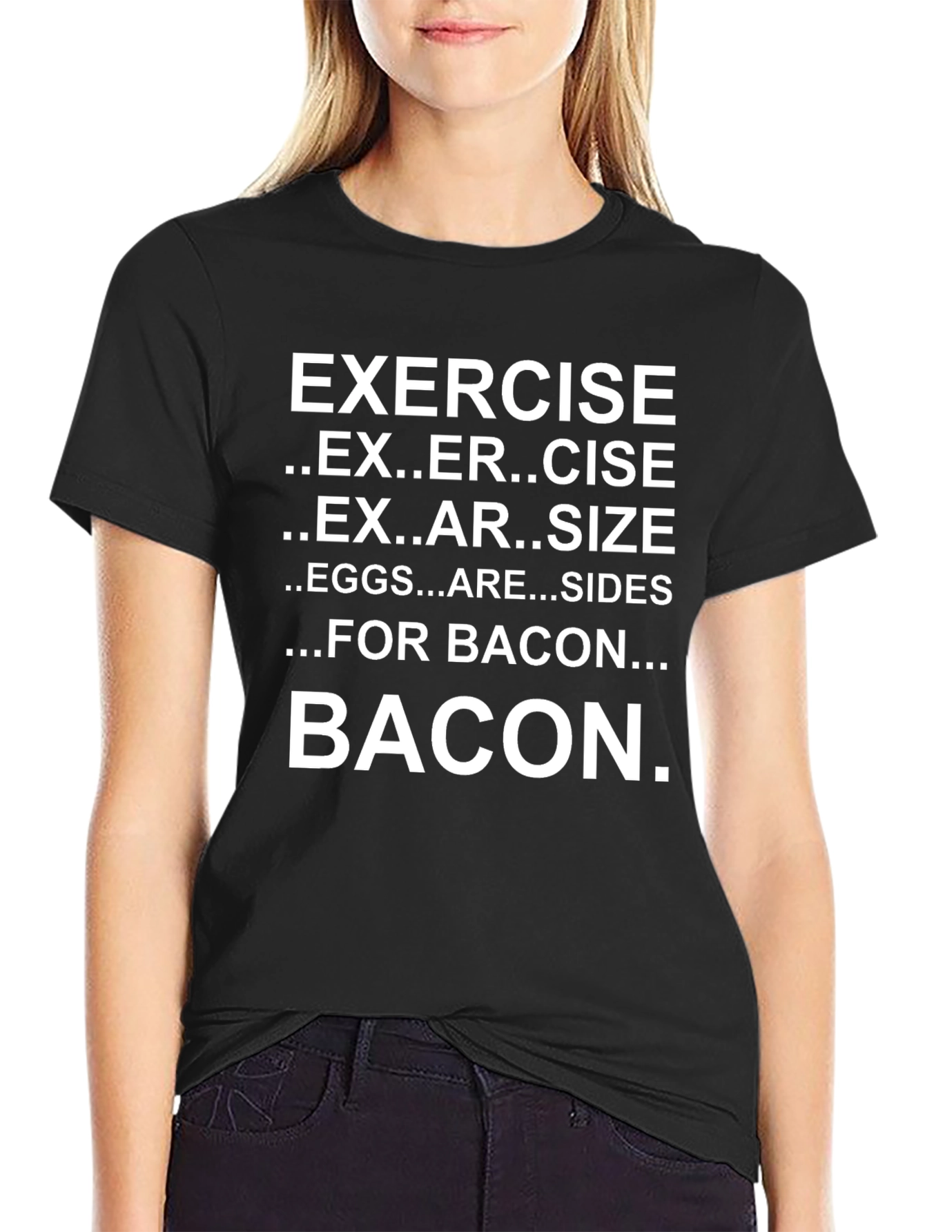 Exercise Bacon T-Shirt Funny Foodie Tee