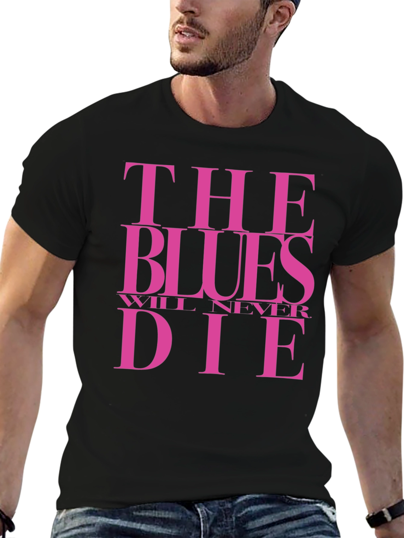 The Blues Will Never Die Graphic Tee - Black