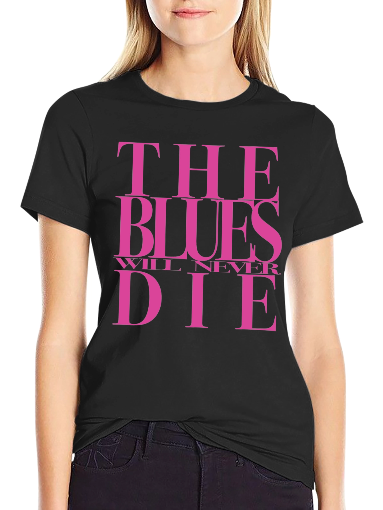 The Blues Will Never Die Graphic Tee - Black
