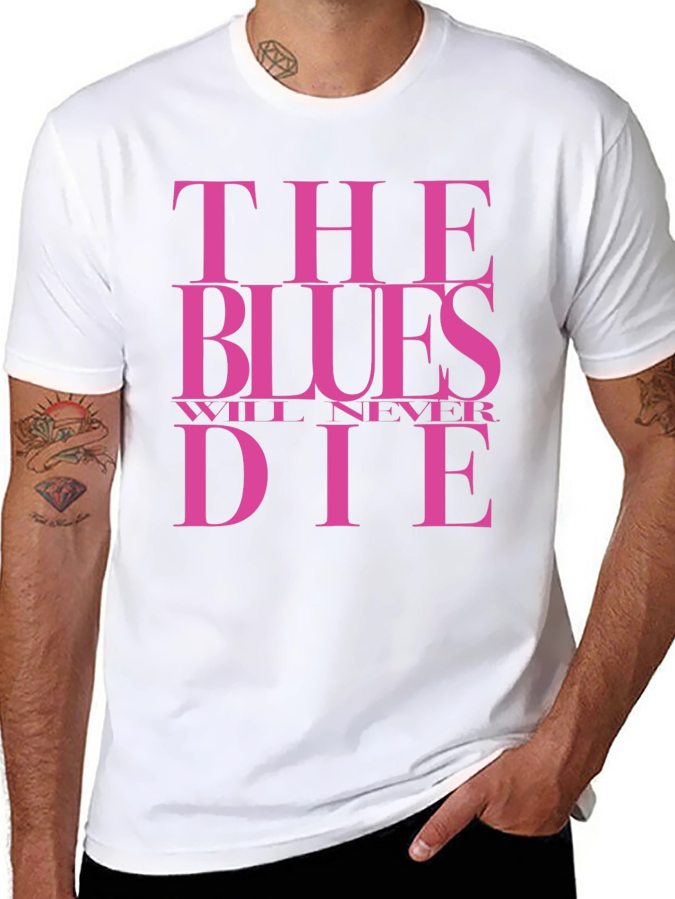 The Blues Will Never Die Graphic Tee - Black