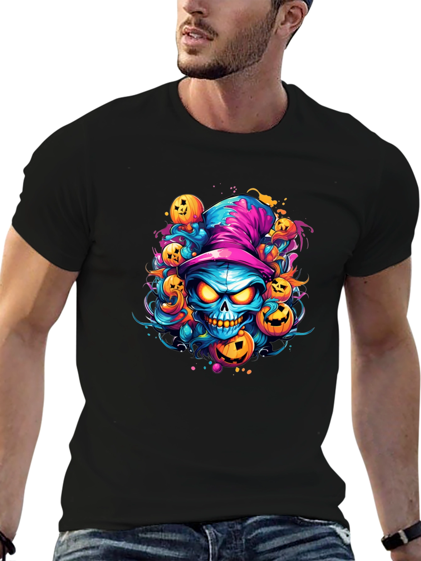 Halloween Skull & Pumpkin T-Shirt