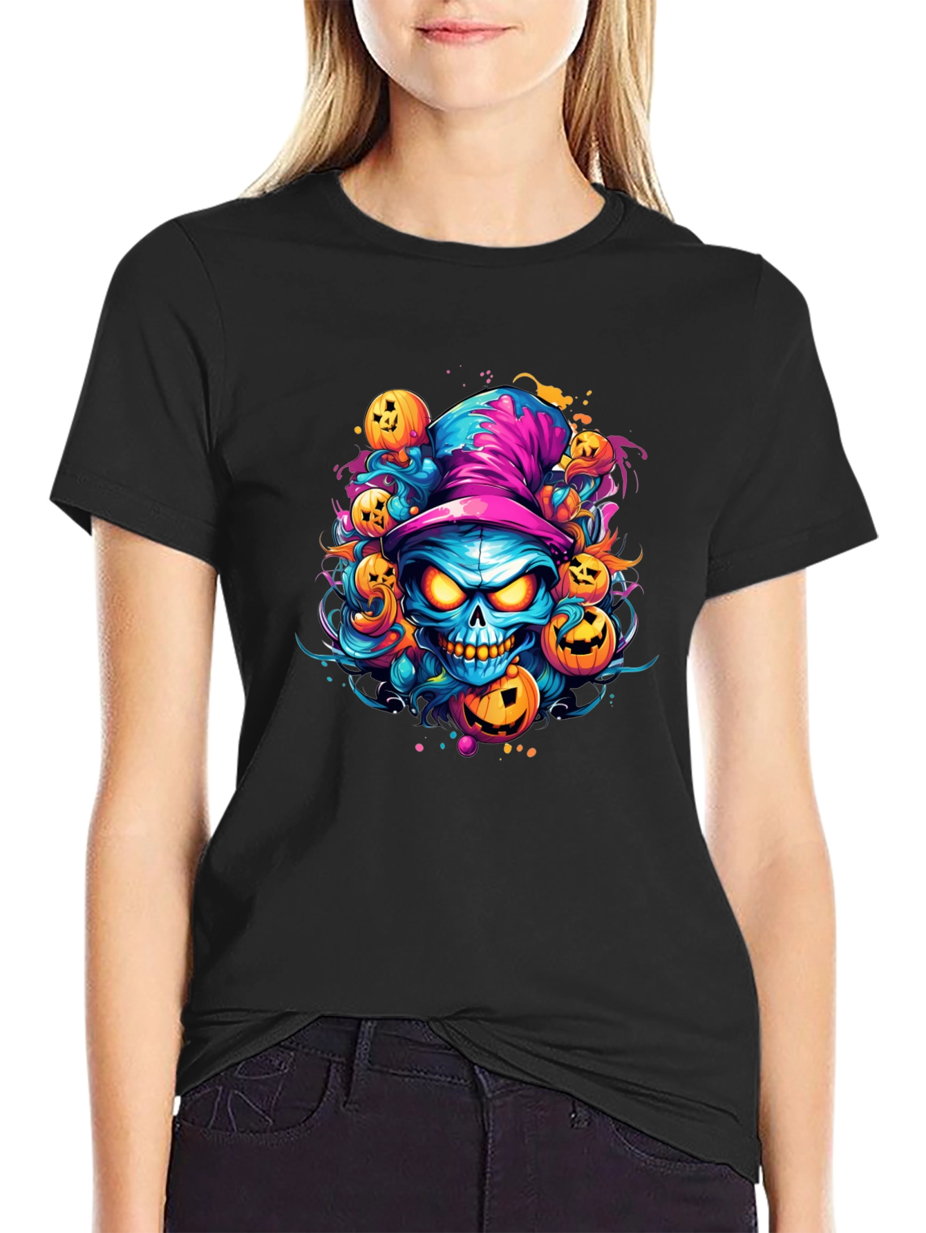 Halloween Skull & Pumpkin T-Shirt