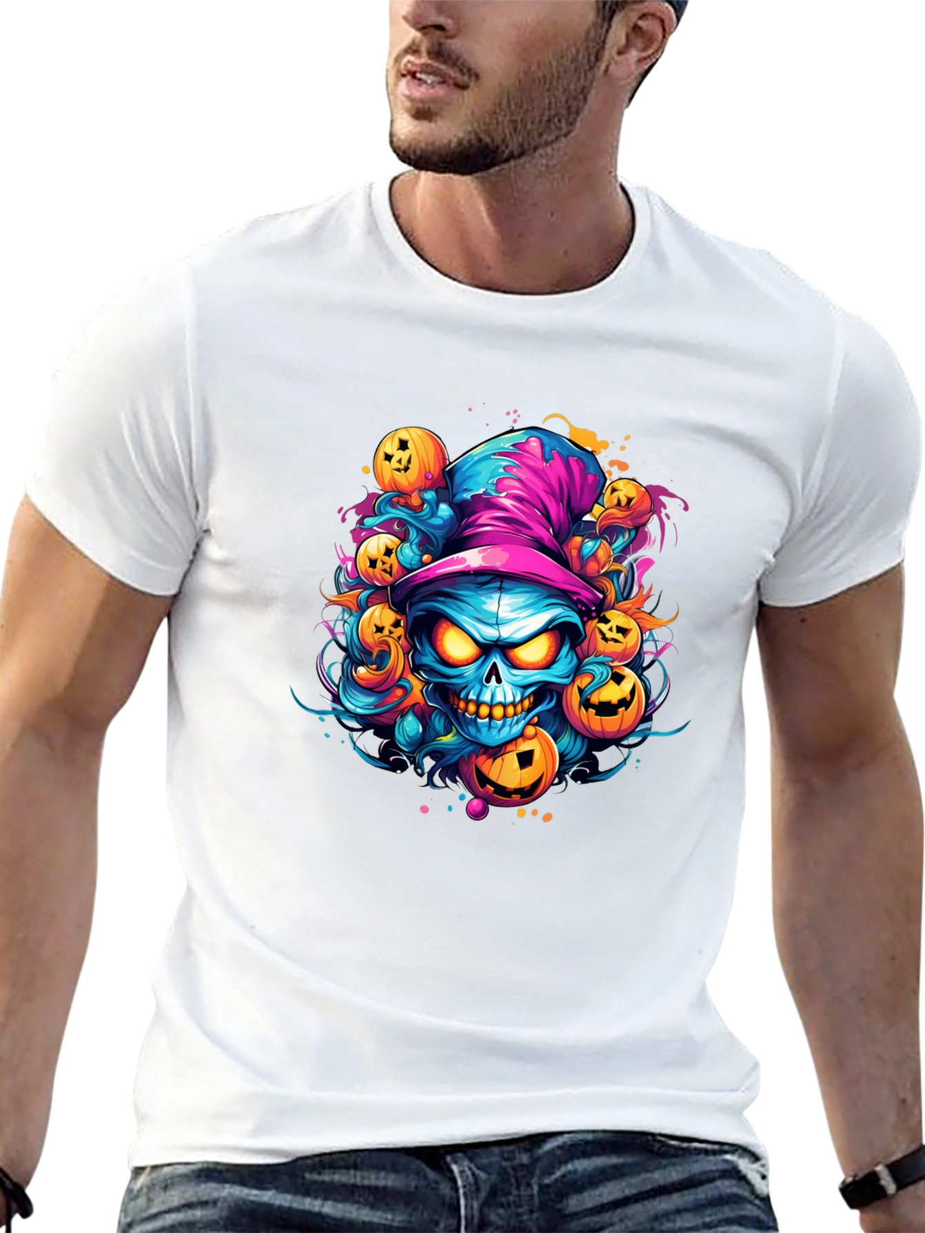 Halloween Skull & Pumpkin T-Shirt