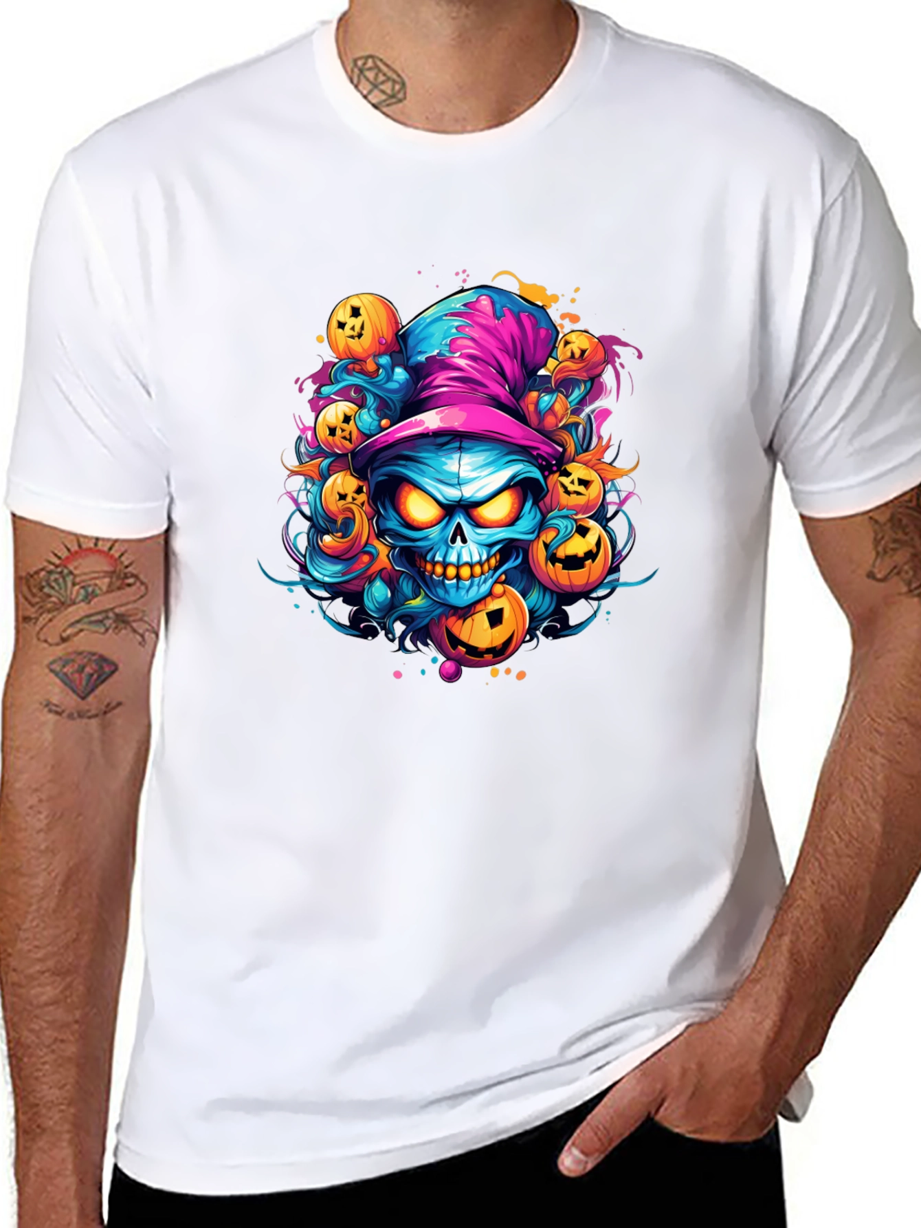 Halloween Skull & Pumpkin T-Shirt