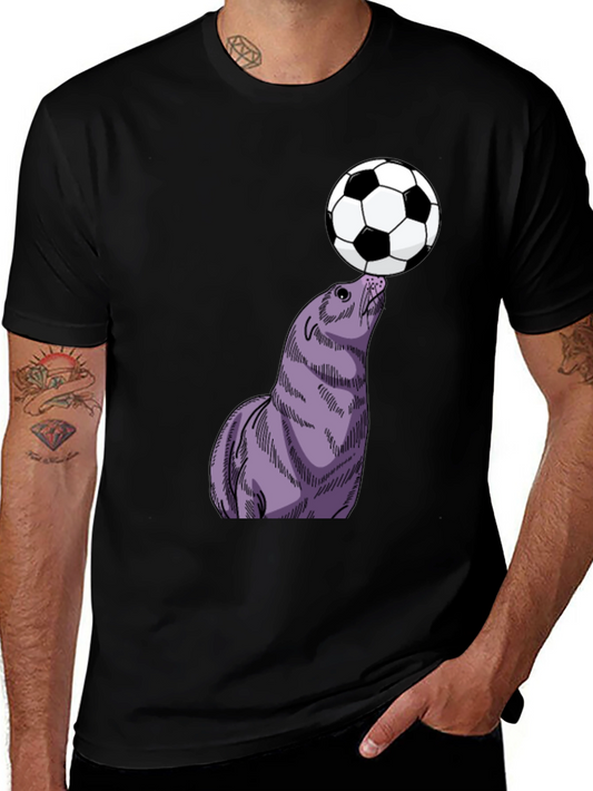 Seal Balancing Soccer Ball T-Shirt