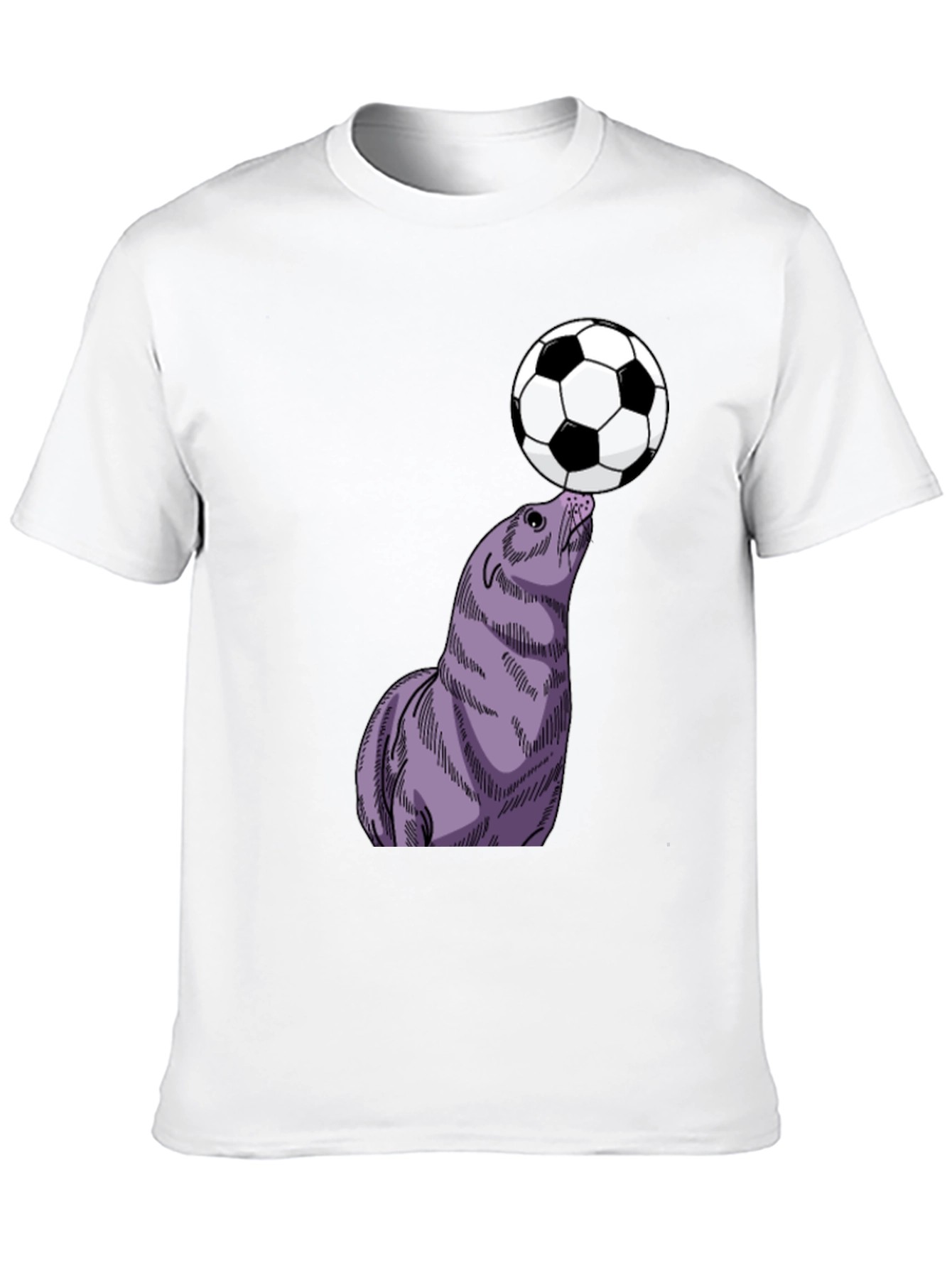 Seal Balancing Soccer Ball T-Shirt