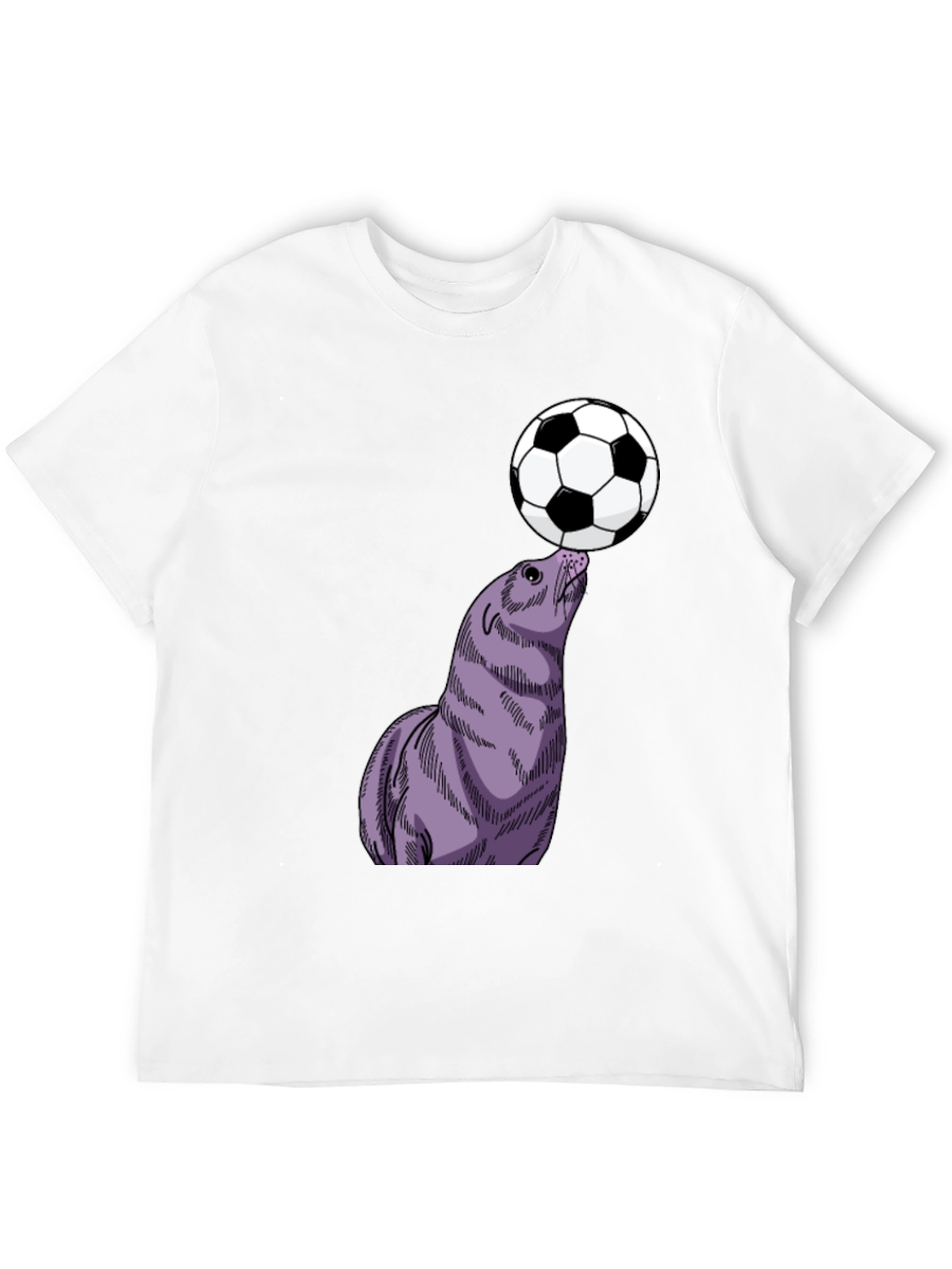 Seal Balancing Soccer Ball T-Shirt