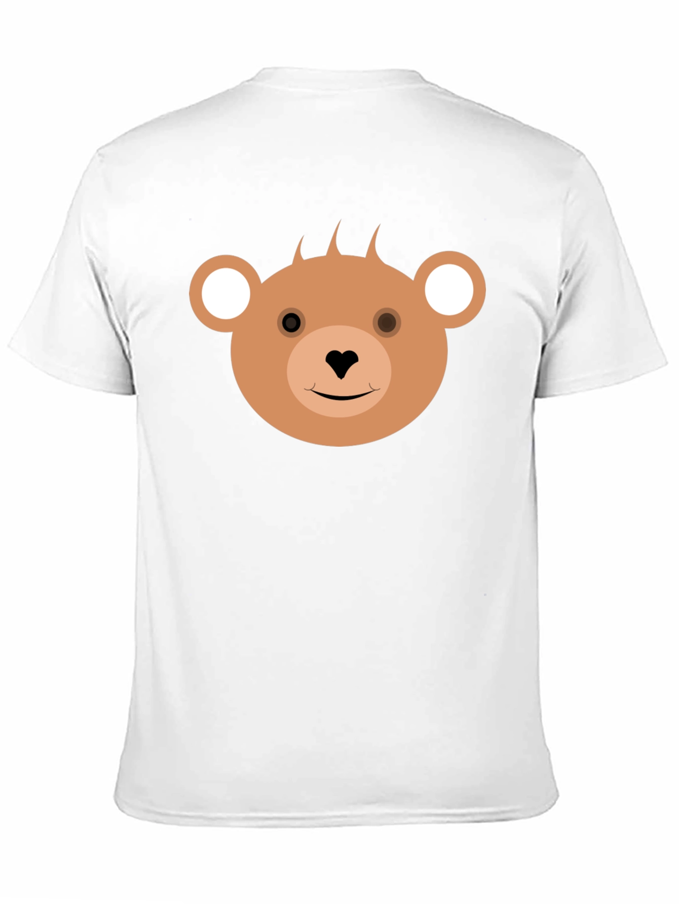 Cute Bear Face Black T-Shirt for Casual Wear